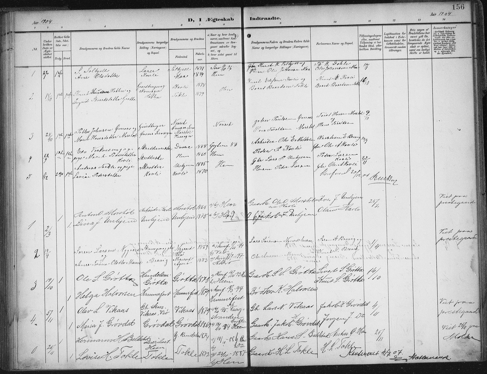 Ministerialprotokoller, klokkerbøker og fødselsregistre - Møre og Romsdal, SAT/A-1454/545/L0589: Parish register (copy) no. 545C03, 1902-1937, p. 156
