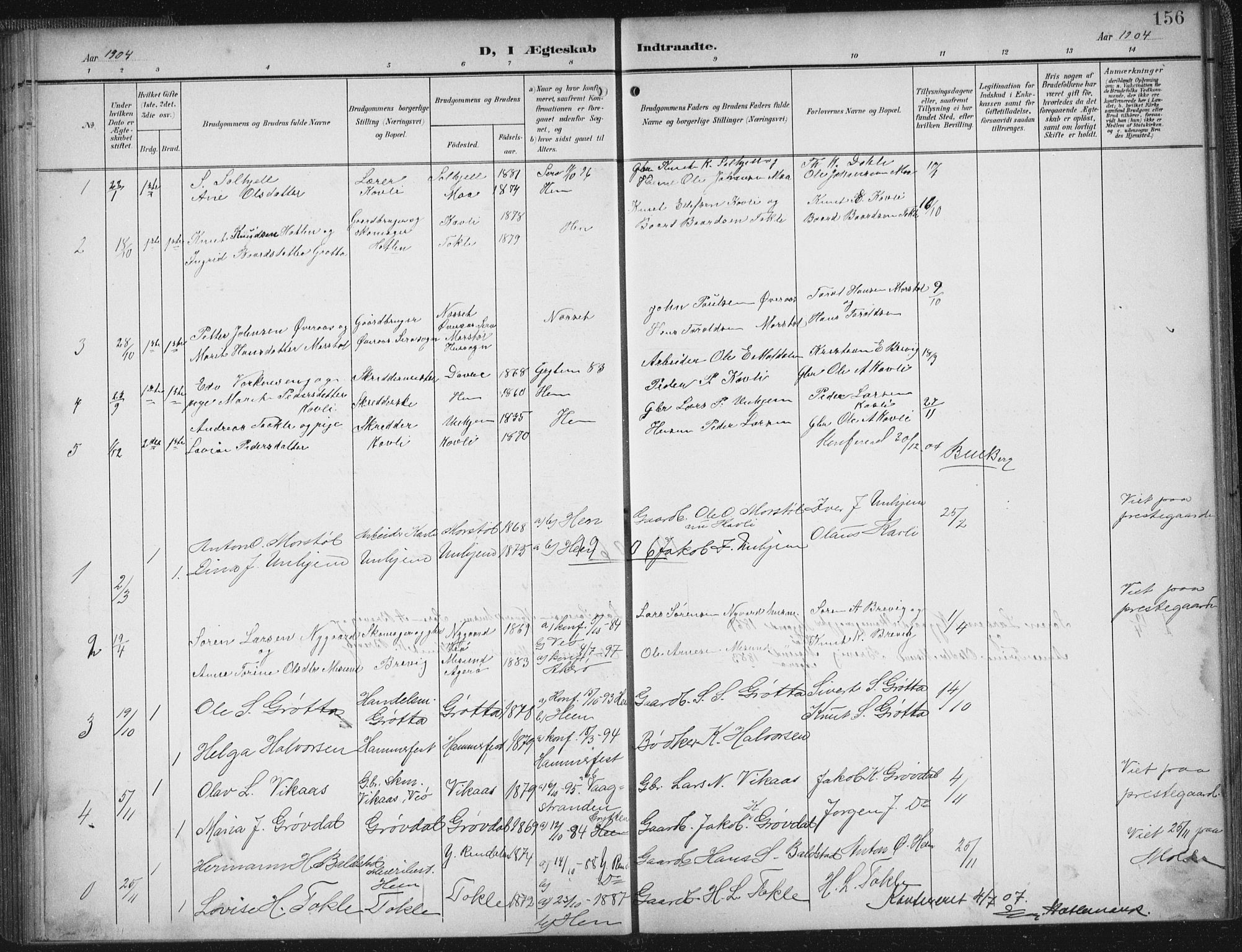 Ministerialprotokoller, klokkerbøker og fødselsregistre - Møre og Romsdal, AV/SAT-A-1454/545/L0589: Parish register (copy) no. 545C03, 1902-1937, p. 156