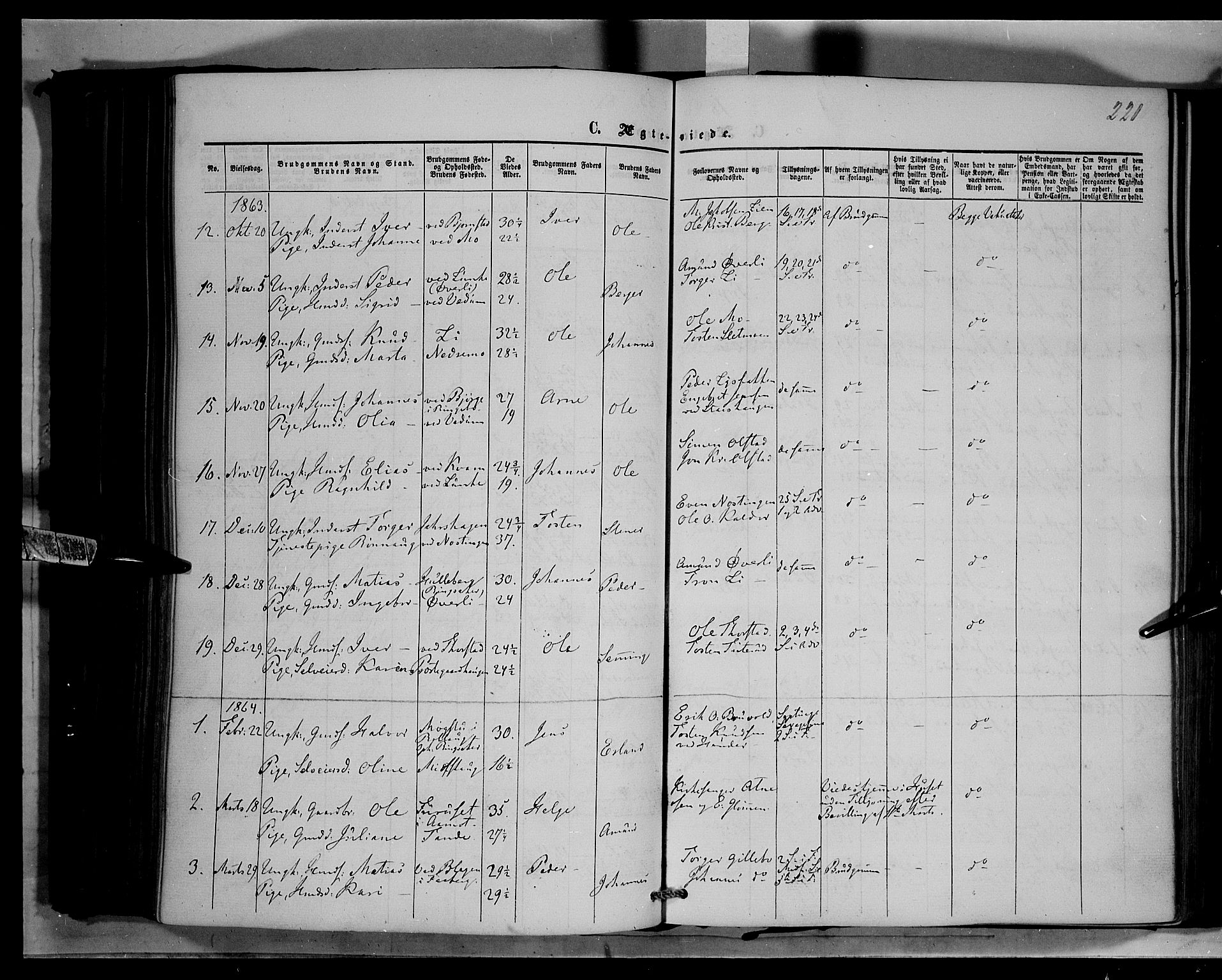 Øyer prestekontor, SAH/PREST-084/H/Ha/Haa/L0006: Parish register (official) no. 6, 1858-1874, p. 221