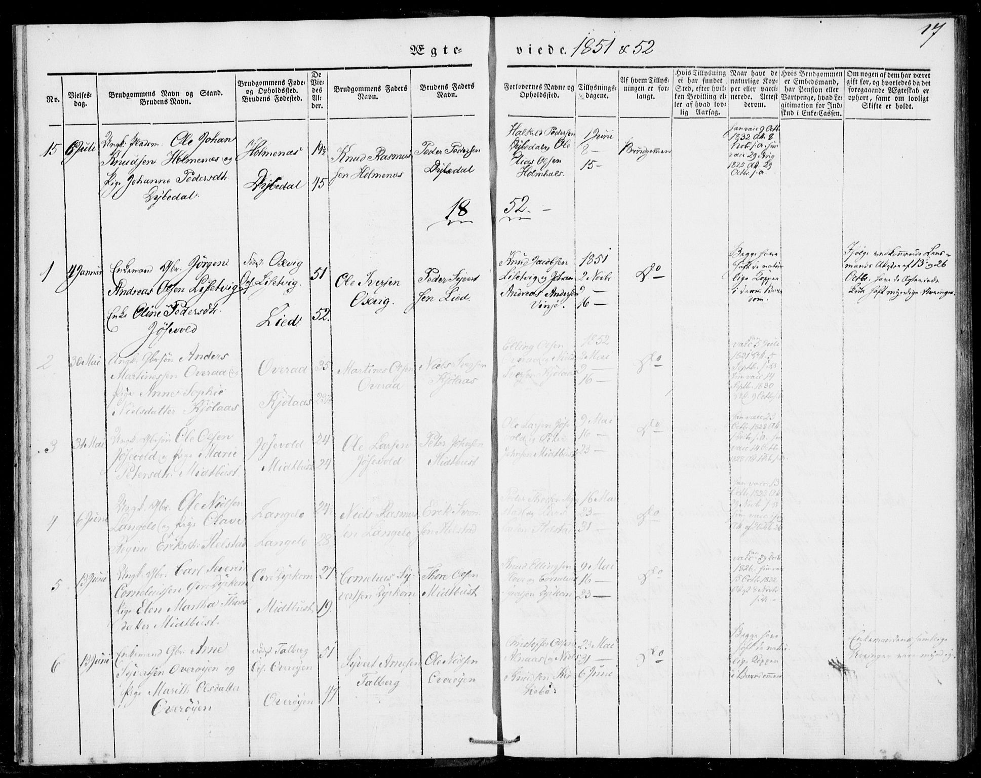 Ministerialprotokoller, klokkerbøker og fødselsregistre - Møre og Romsdal, AV/SAT-A-1454/520/L0276: Parish register (official) no. 520A06, 1844-1881, p. 17