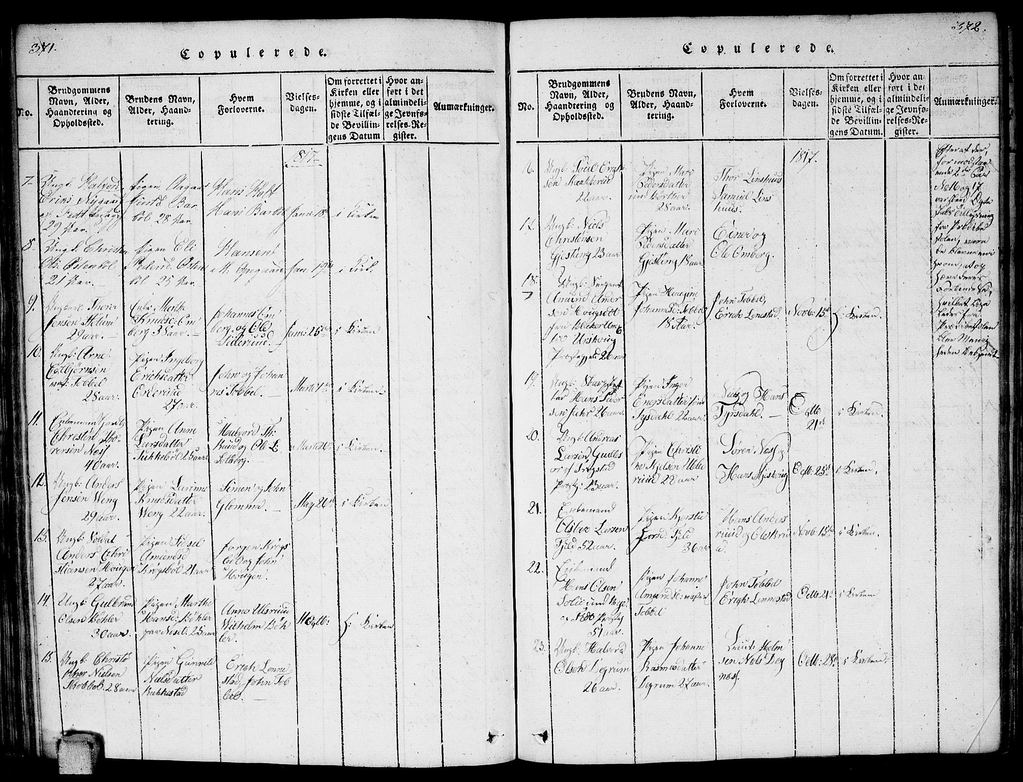 Enebakk prestekontor Kirkebøker, SAO/A-10171c/F/Fa/L0006: Parish register (official) no. I 6, 1815-1832, p. 371-372