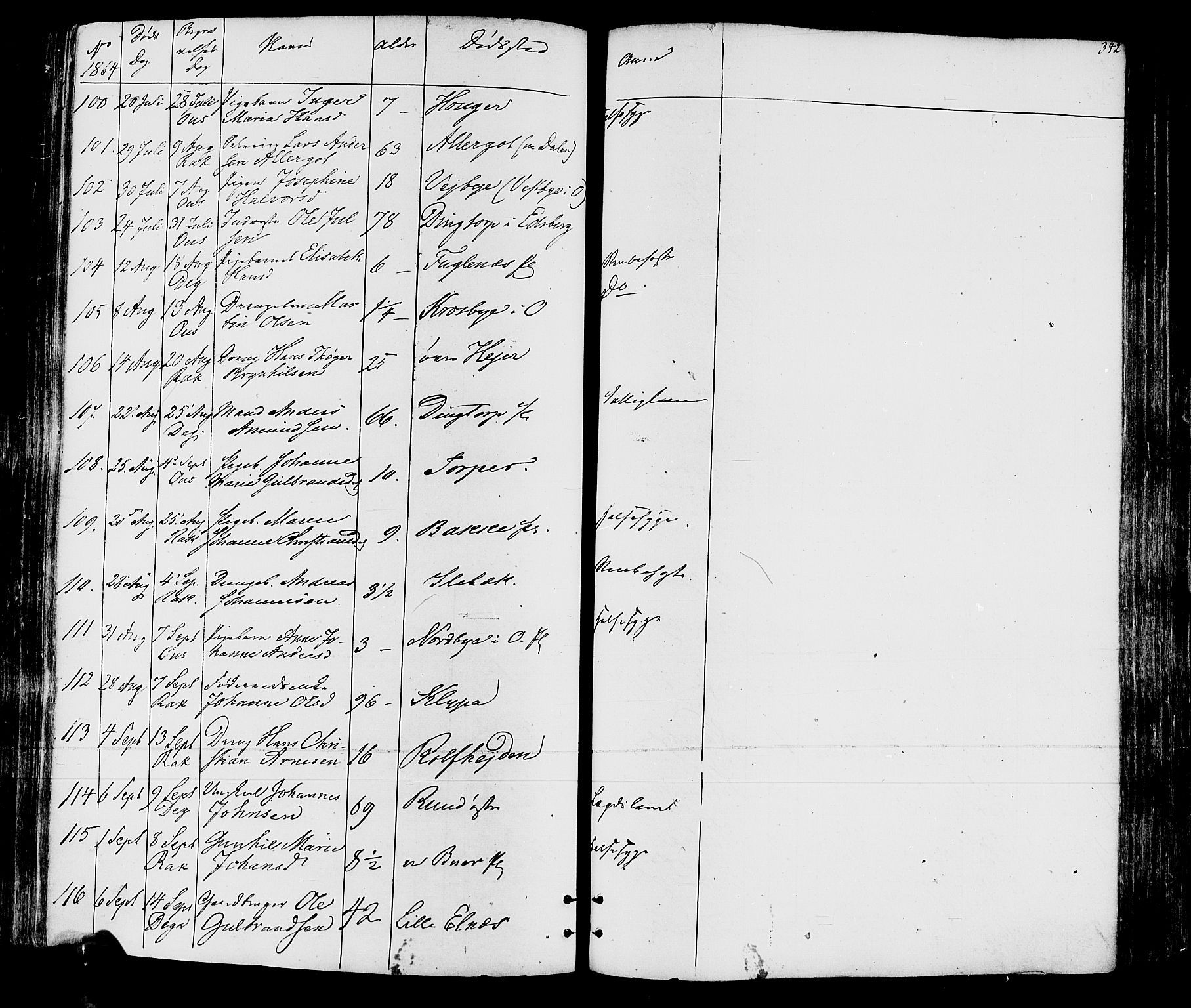 Rakkestad prestekontor Kirkebøker, AV/SAO-A-2008/F/Fa/L0011: Parish register (official) no. I 11, 1862-1877, p. 342