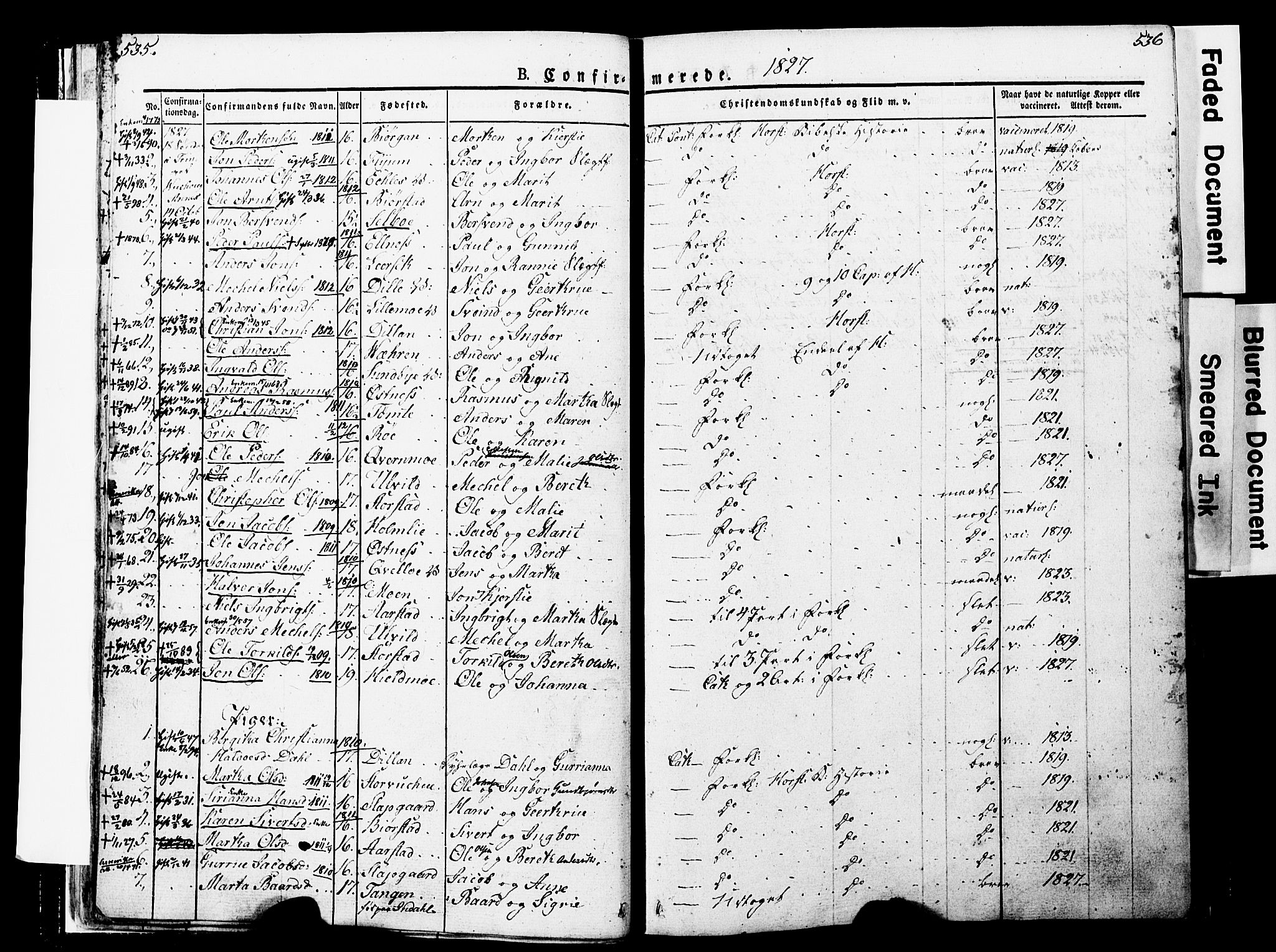 Ministerialprotokoller, klokkerbøker og fødselsregistre - Nord-Trøndelag, SAT/A-1458/723/L0243: Parish register (official) no. 723A12, 1822-1851, p. 535-536