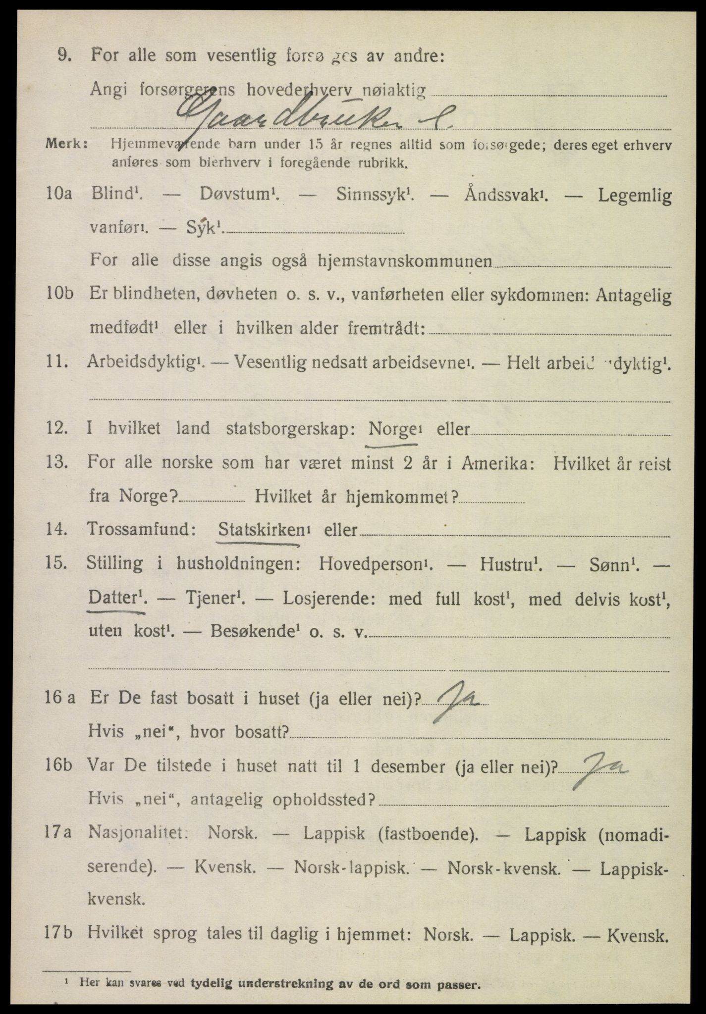 SAT, 1920 census for Leksvik, 1920, p. 5725