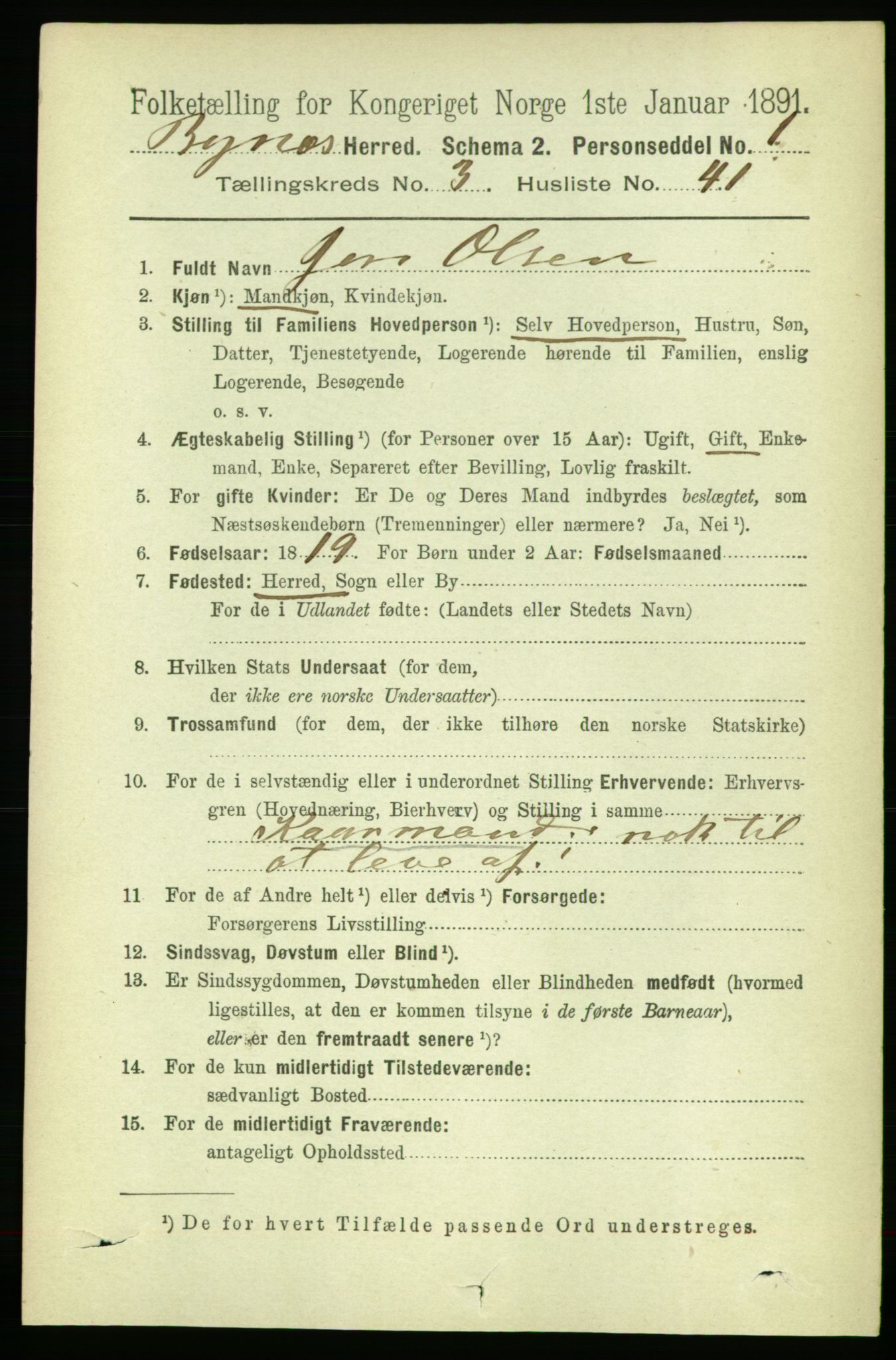 RA, 1891 census for 1655 Byneset, 1891, p. 1504