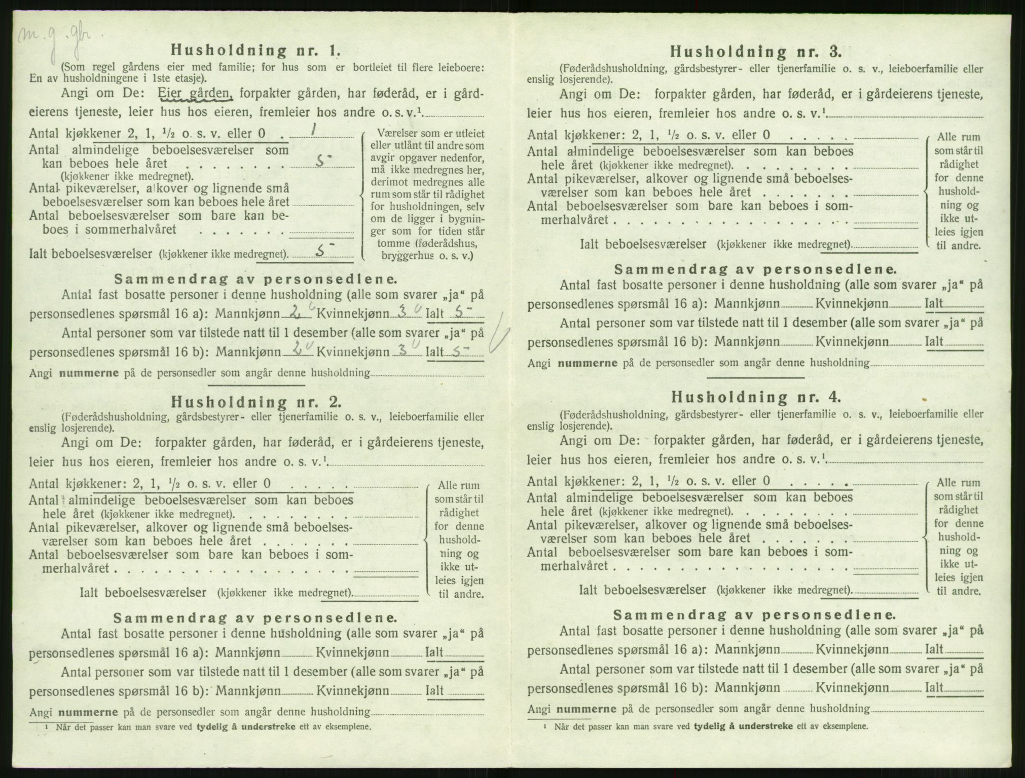 SAT, 1920 census for Ulstein, 1920, p. 485