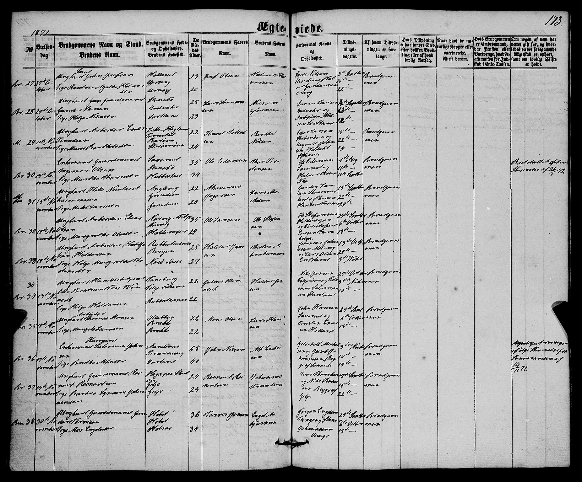 Finnås sokneprestembete, SAB/A-99925/H/Ha/Haa/Haaa/L0008: Parish register (official) no. A 8, 1863-1872, p. 173