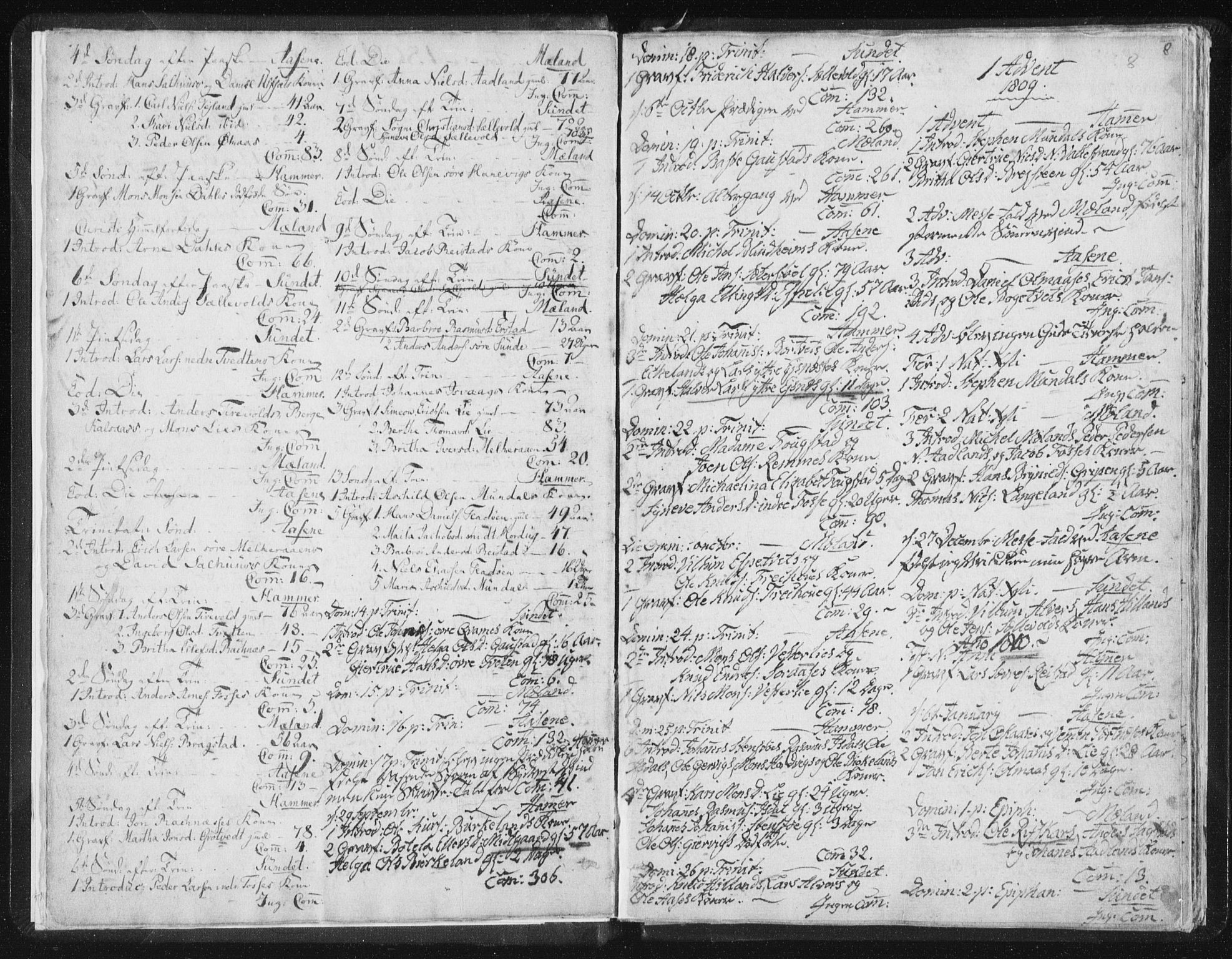 Hamre sokneprestembete, SAB/A-75501/H/Ha/Haa/Haaa/L0009: Parish register (official) no. A 9, 1805-1815, p. 8