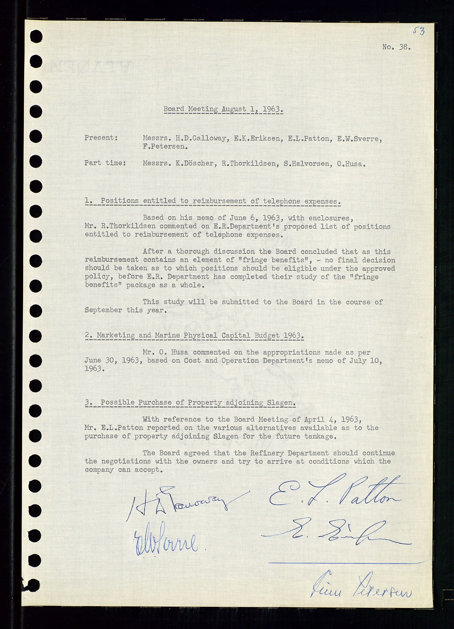 Pa 0982 - Esso Norge A/S, AV/SAST-A-100448/A/Aa/L0001/0004: Den administrerende direksjon Board minutes (styrereferater) / Den administrerende direksjon Board minutes (styrereferater), 1963-1964, p. 209