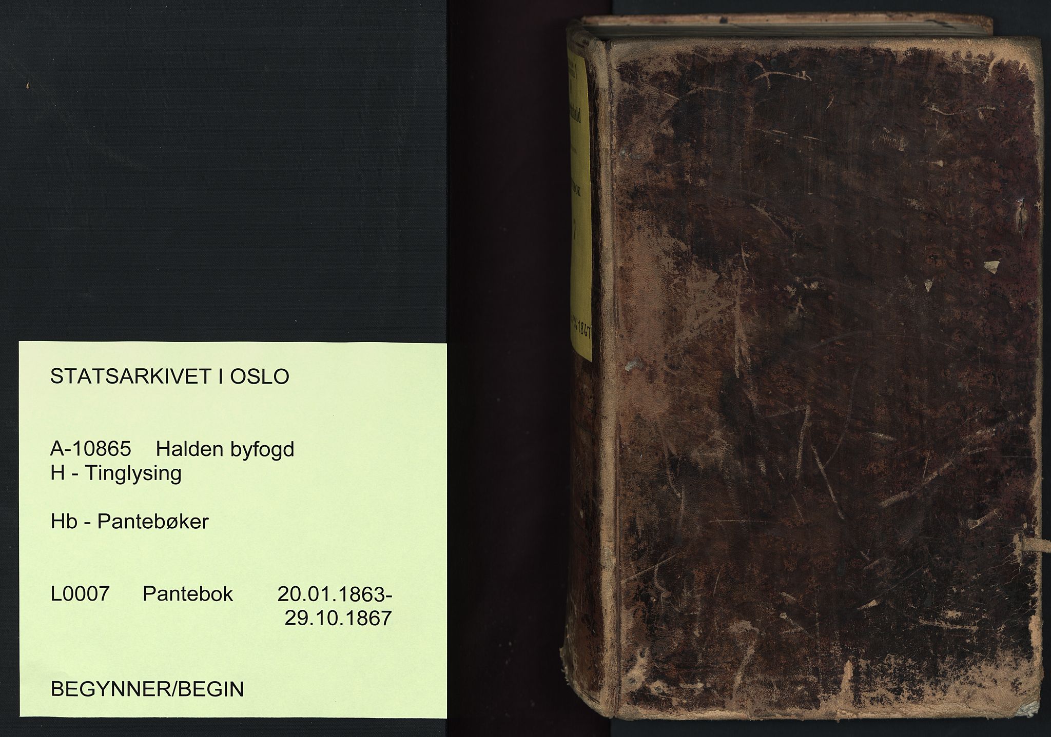 Halden byfogd, AV/SAO-A-10865/G/Gb/L0007: Mortgage book no. 7, 1863-1867