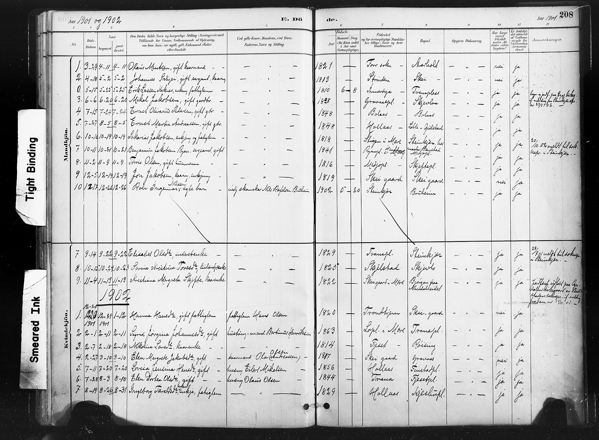 Ministerialprotokoller, klokkerbøker og fødselsregistre - Nord-Trøndelag, SAT/A-1458/736/L0361: Parish register (official) no. 736A01, 1884-1906, p. 208