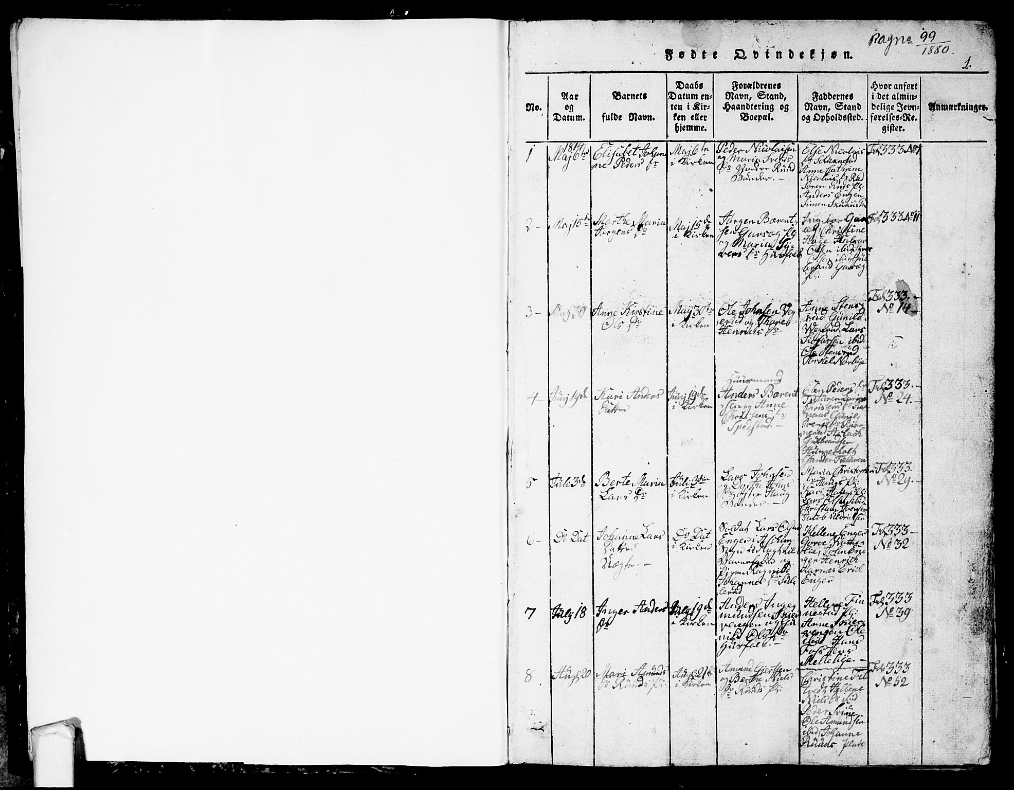 Eidsberg prestekontor Kirkebøker, SAO/A-10905/G/Ga/L0001: Parish register (copy) no. I 1, 1814-1831, p. 1