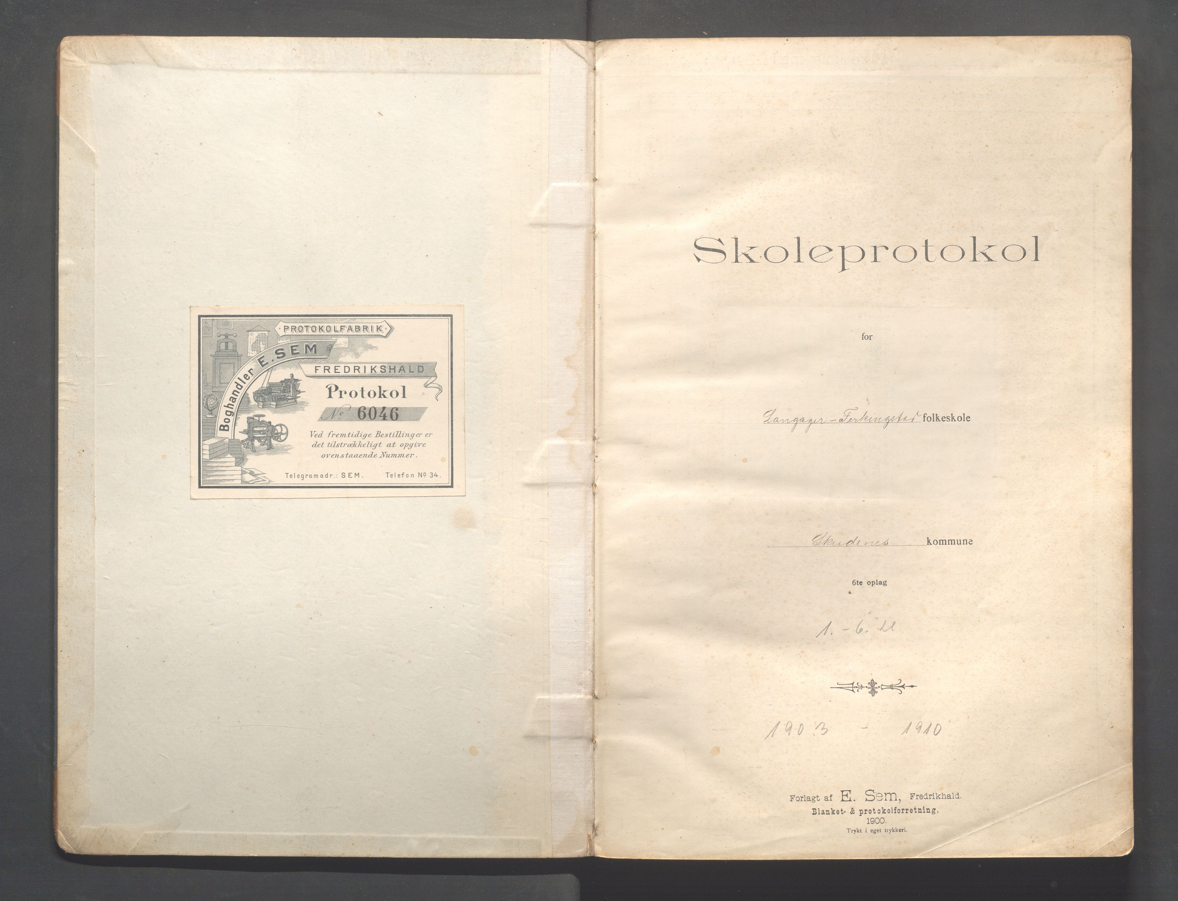 Skudenes kommune - Langåker - Ferkingstad skole, IKAR/A-303/H/L0002: Skoleprotokoll 1.-6. kl., 1903-1910, p. 2