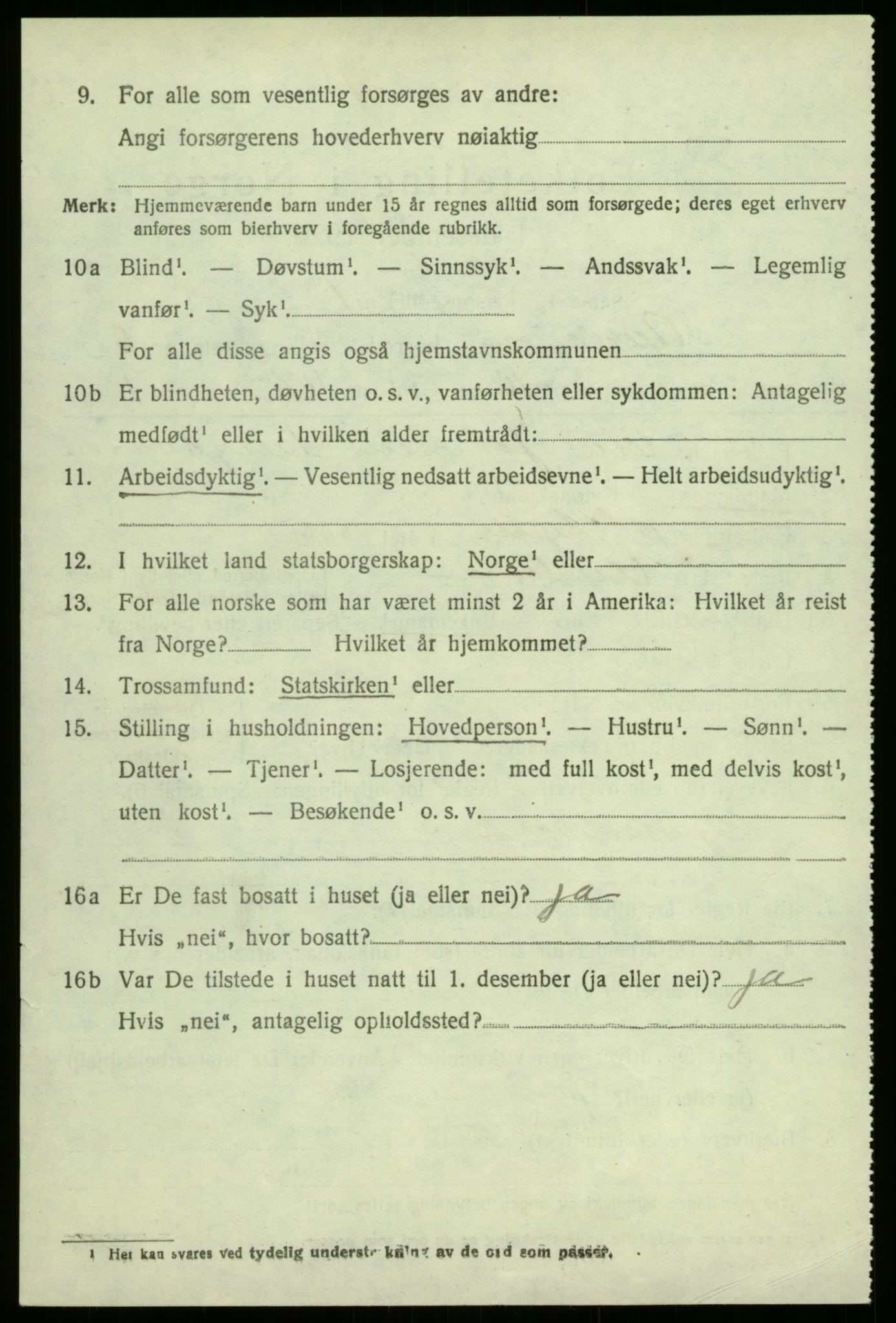 SAB, 1920 census for Aurland, 1920, p. 4063