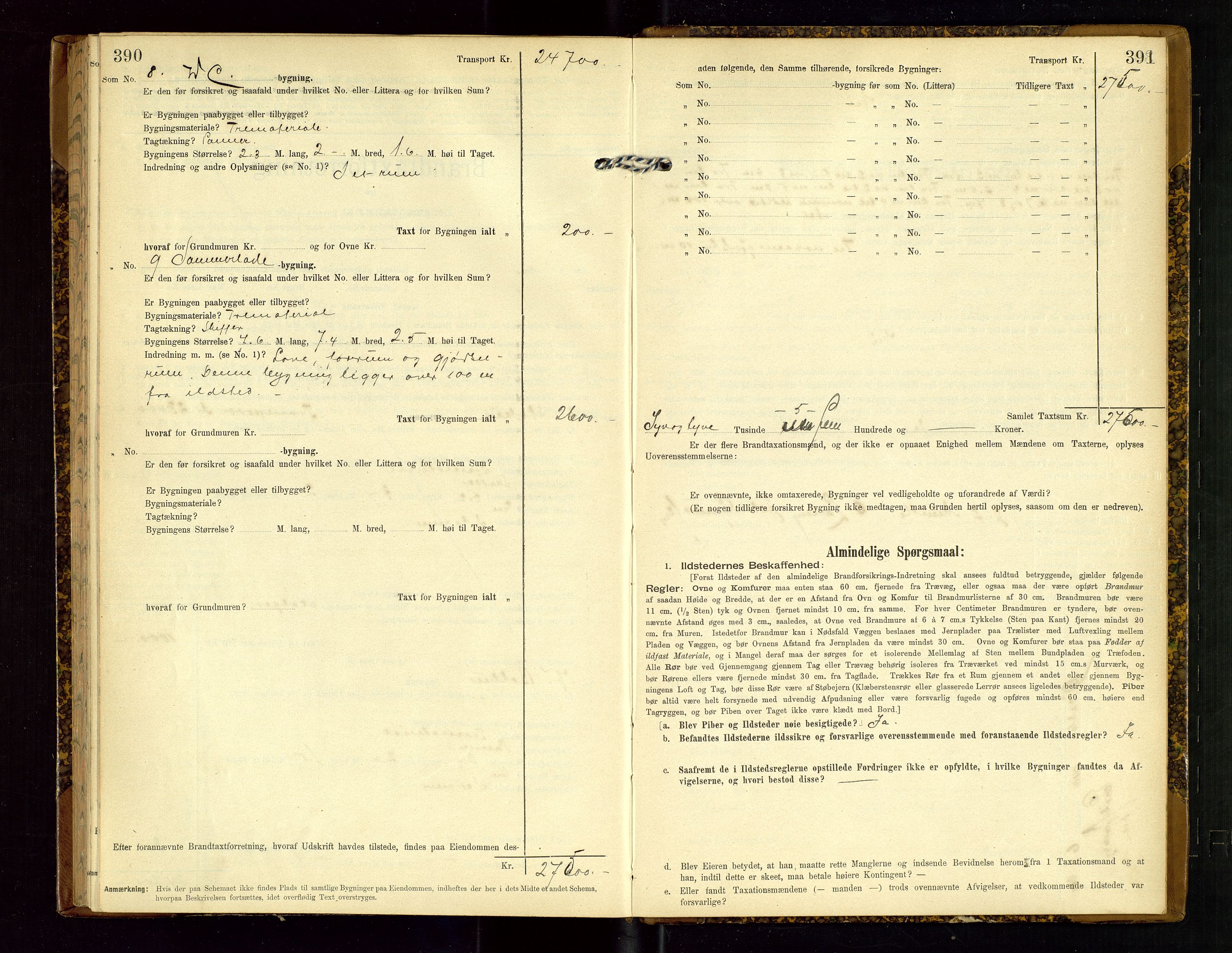 Hjelmeland lensmannskontor, SAST/A-100439/Gob/L0002: "Brandtaxationsprotokol", 1904-1920, p. 390-391