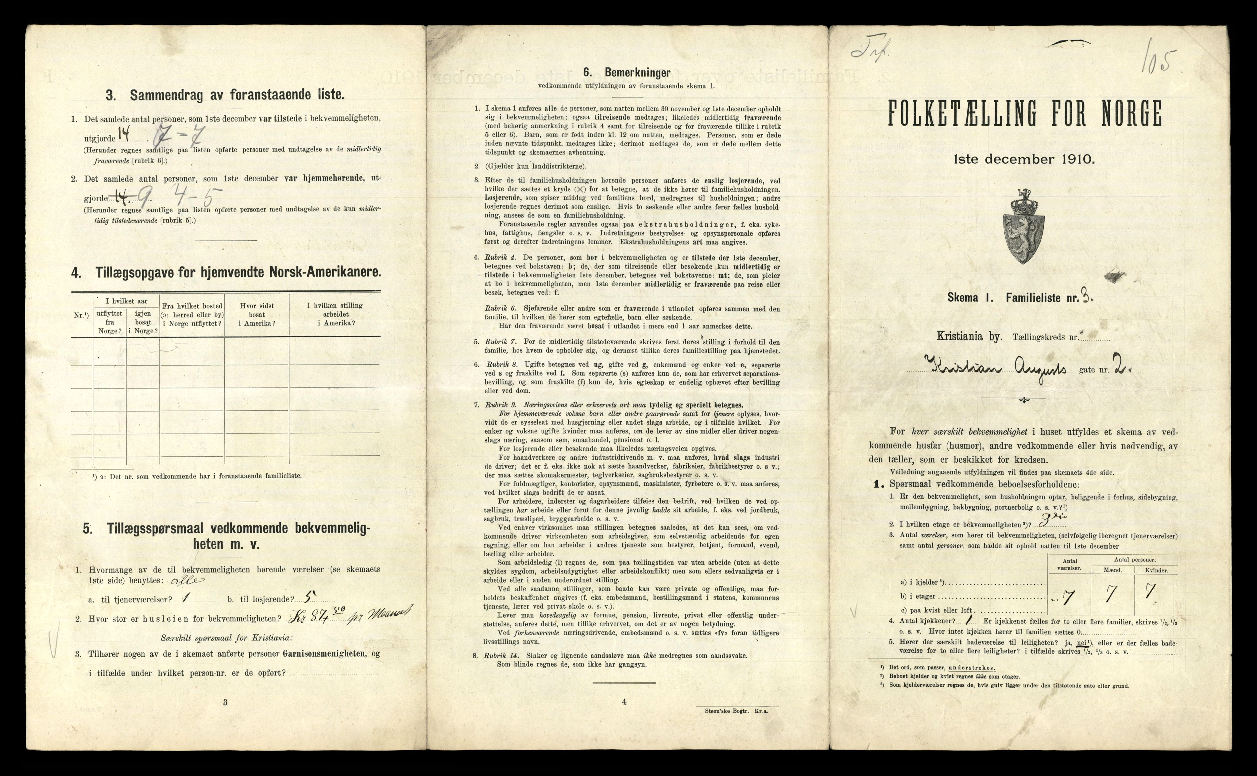 RA, 1910 census for Kristiania, 1910, p. 52357