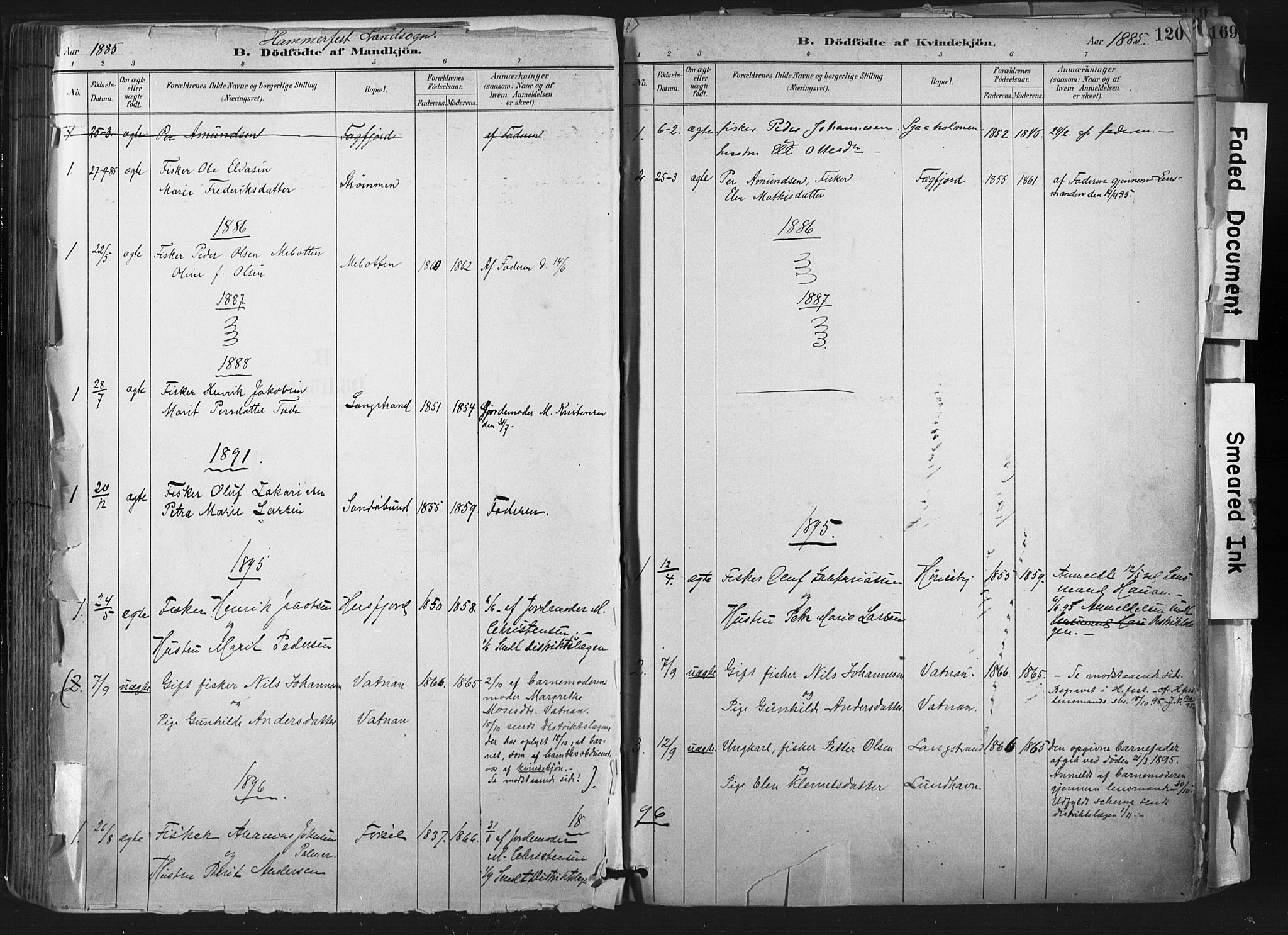 Hammerfest sokneprestkontor, AV/SATØ-S-1347/H/Ha/L0011.kirke: Parish register (official) no. 11 /1, 1885-1897, p. 120