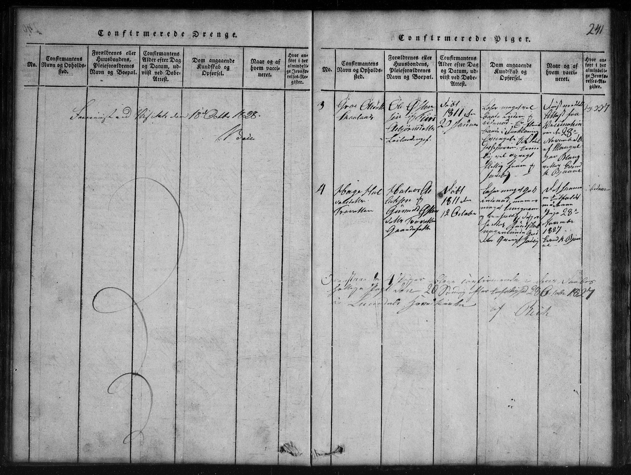 Rauland kirkebøker, AV/SAKO-A-292/G/Gb/L0001: Parish register (copy) no. II 1, 1815-1886, p. 241