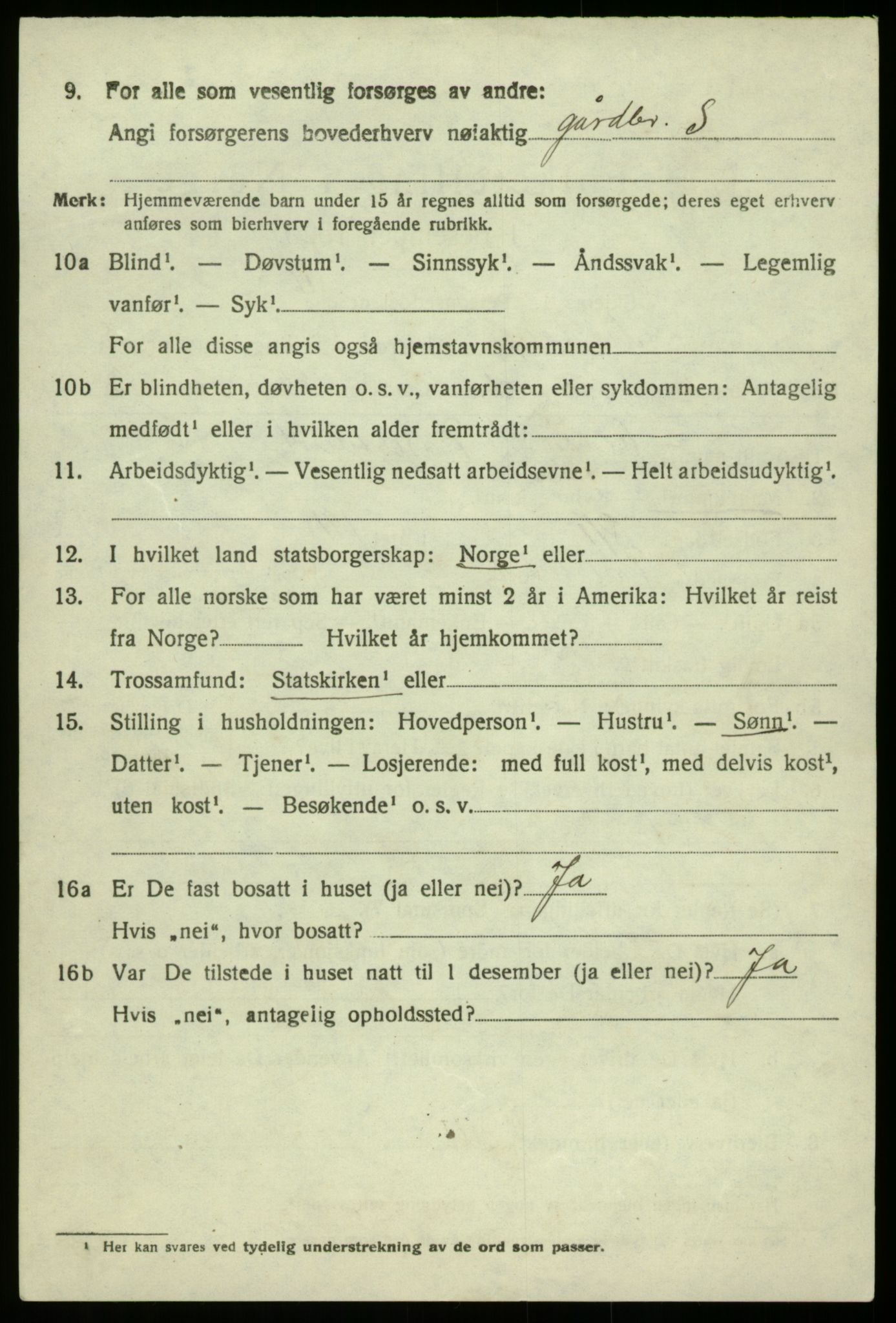 SAB, 1920 census for Modalen, 1920, p. 961