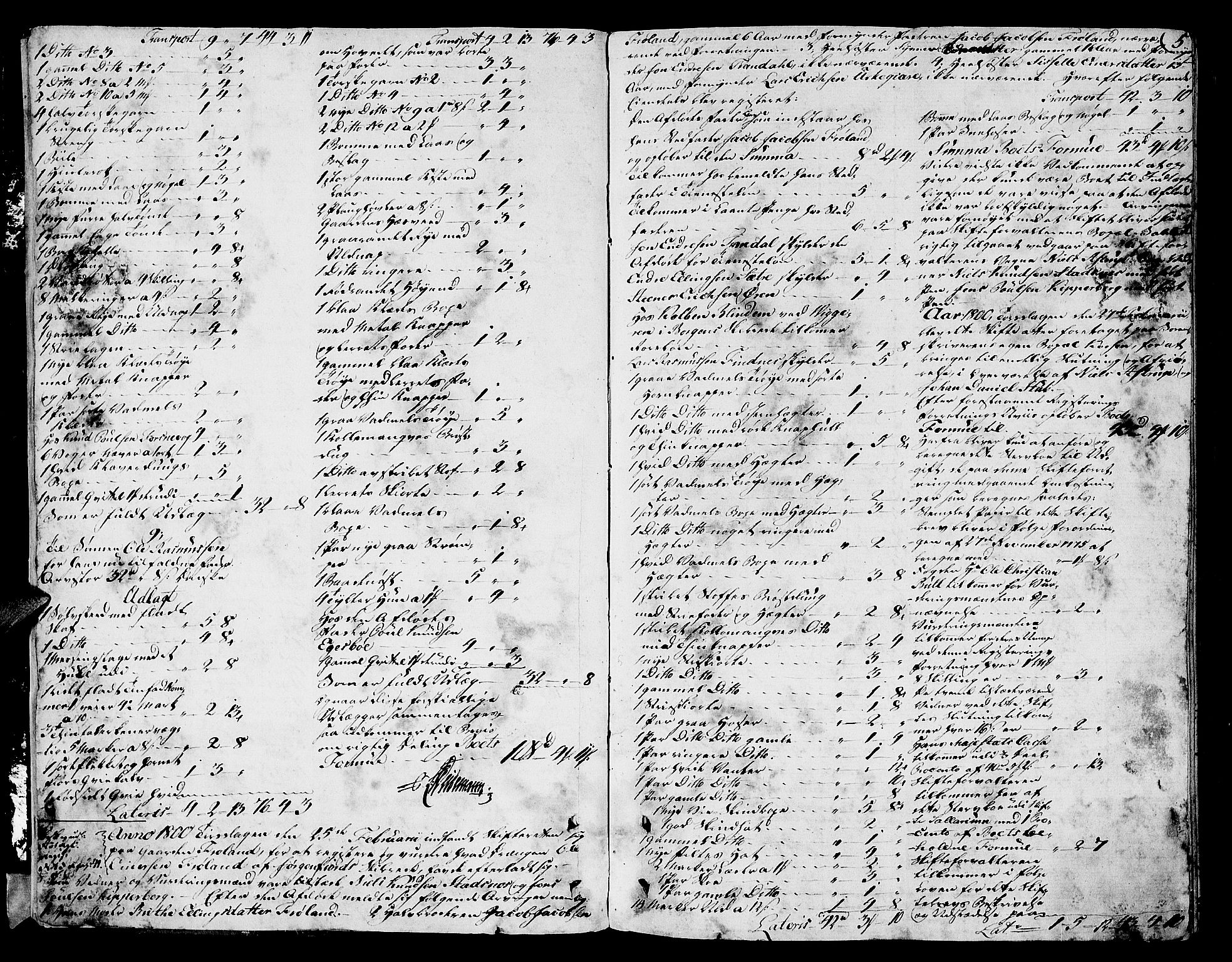 Søre Sunnmøre sorenskriveri, AV/SAT-A-4122/1/3/3A/L0002: Skifte- / Skifteutloddings- / Skifteslutningsprotokollar, 1800-1807, p. 4b-5a