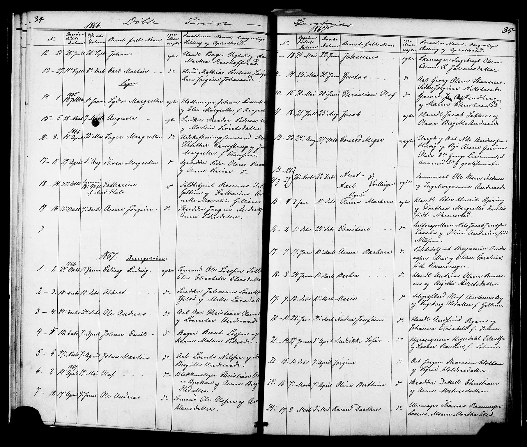 Ministerialprotokoller, klokkerbøker og fødselsregistre - Nord-Trøndelag, AV/SAT-A-1458/739/L0367: Parish register (official) no. 739A01 /1, 1838-1868, p. 34-35