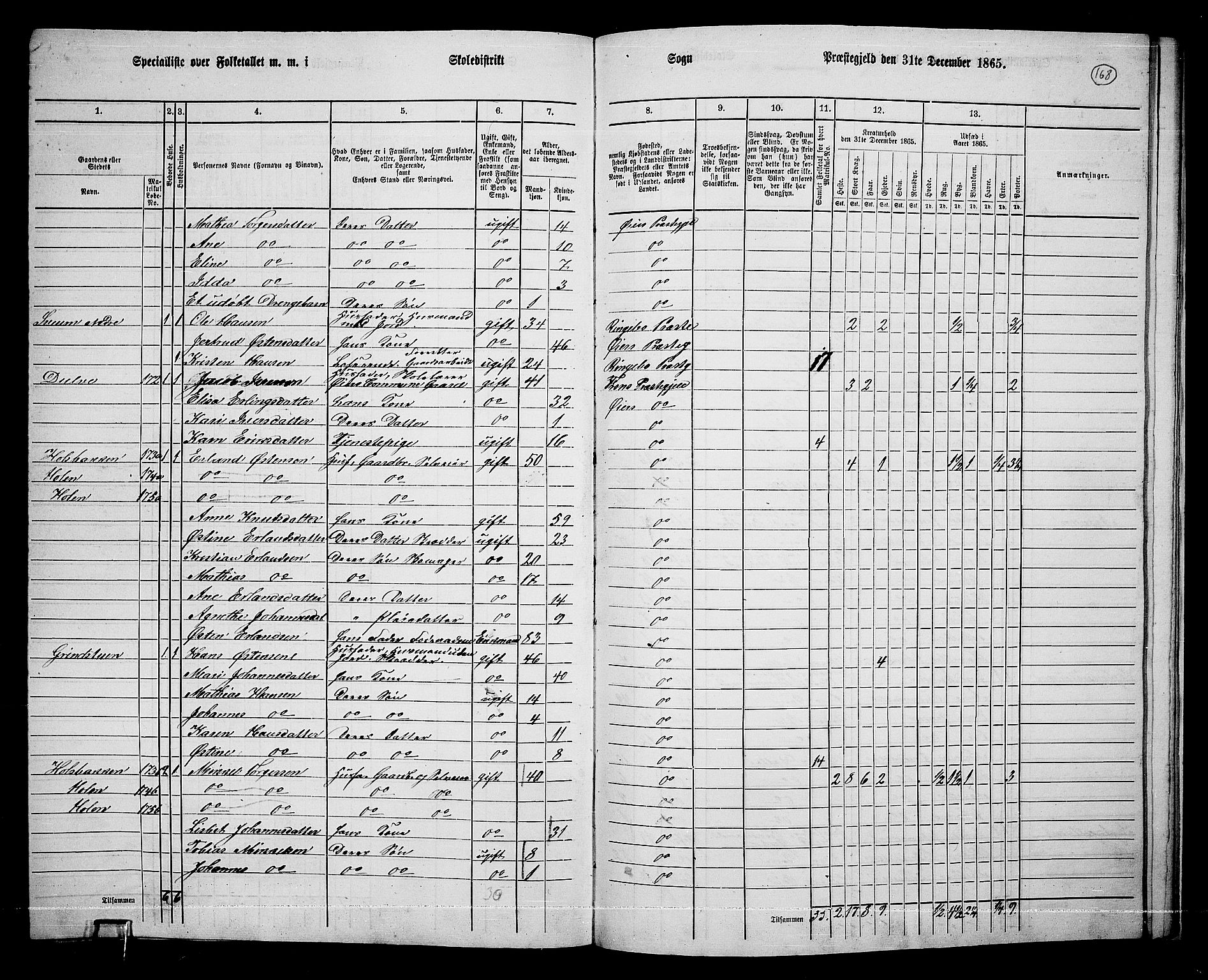 RA, 1865 census for Øyer, 1865, p. 153