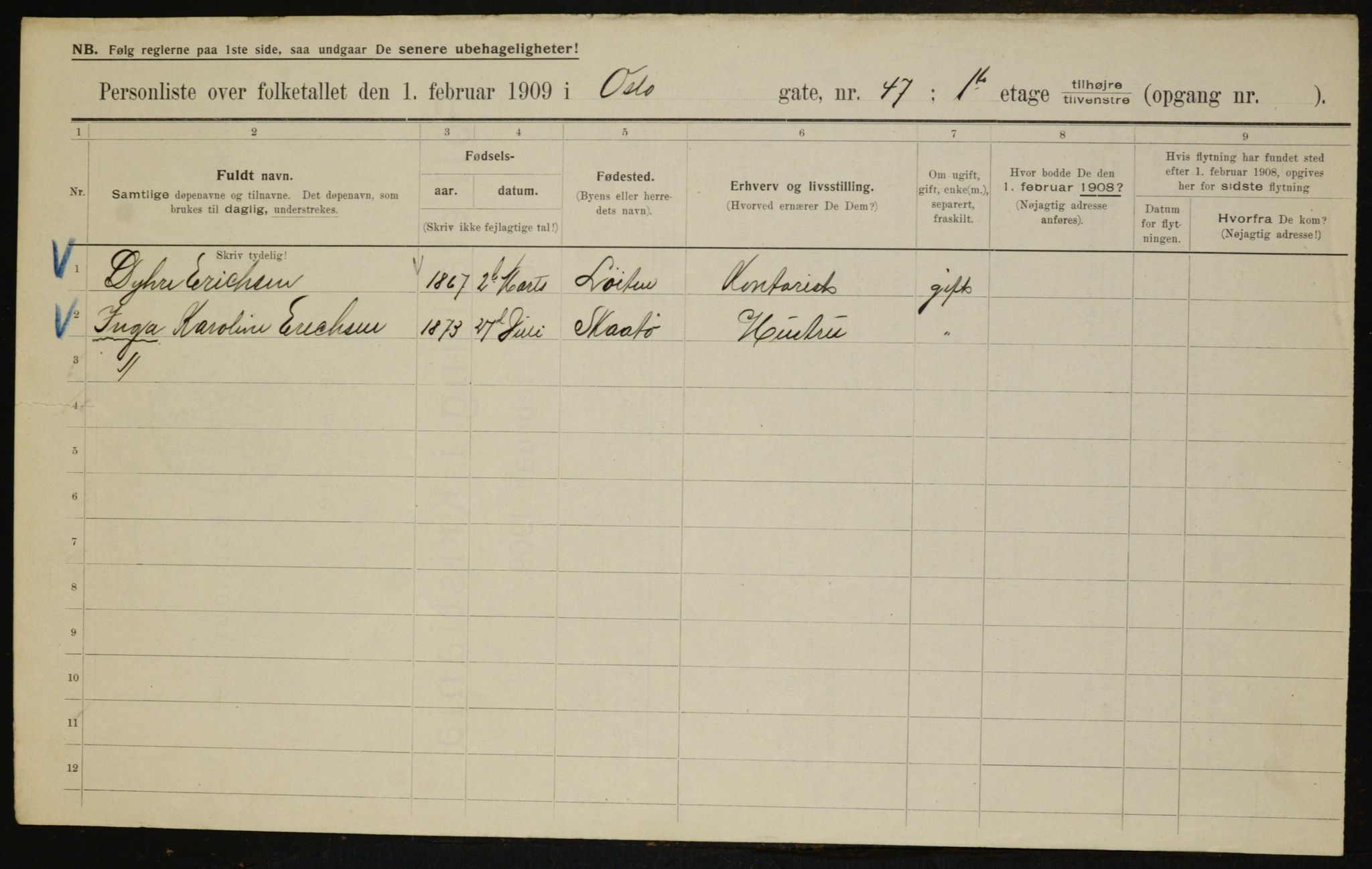 OBA, Municipal Census 1909 for Kristiania, 1909, p. 70031