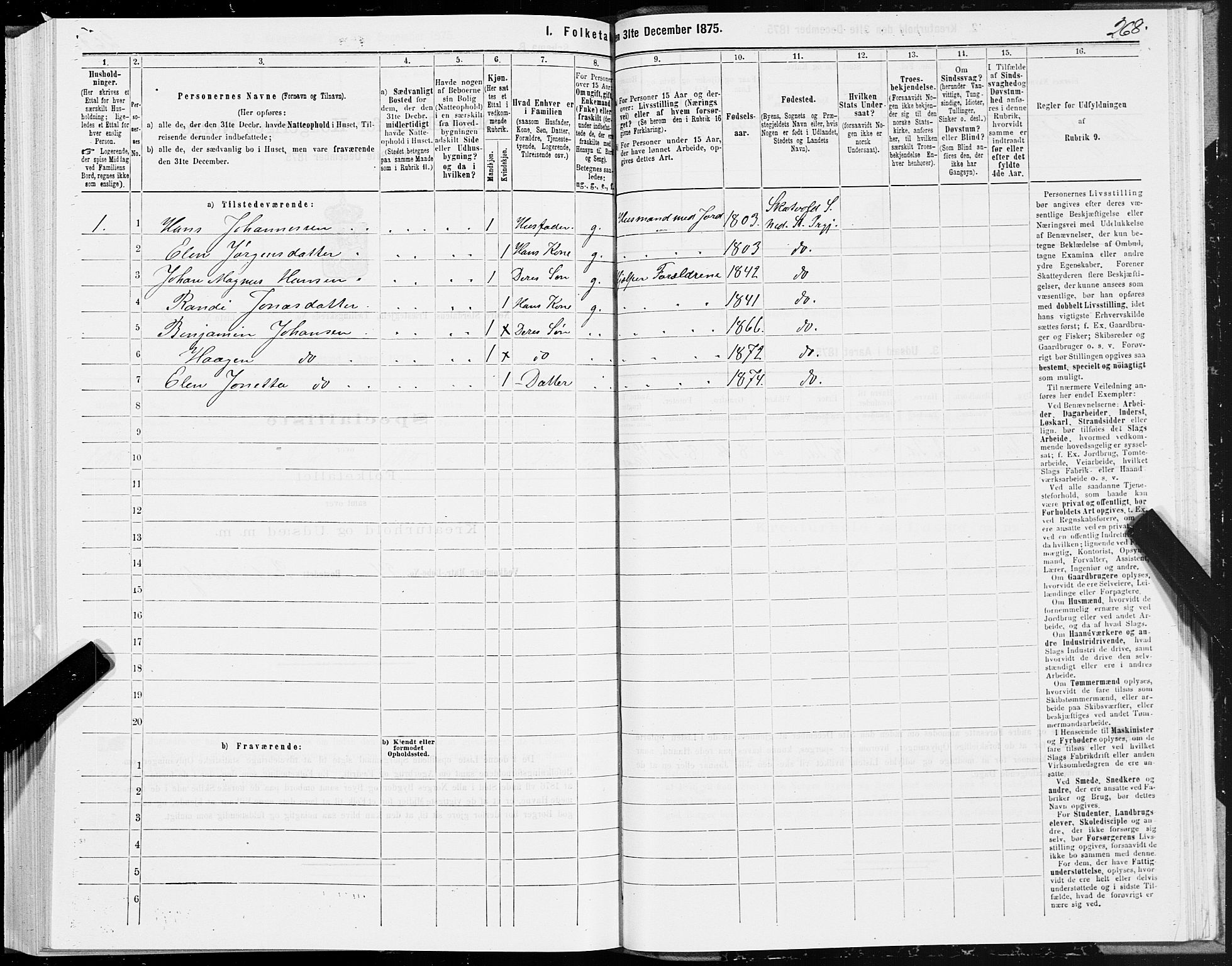 SAT, 1875 census for 1714P Nedre Stjørdal, 1875, p. 1268
