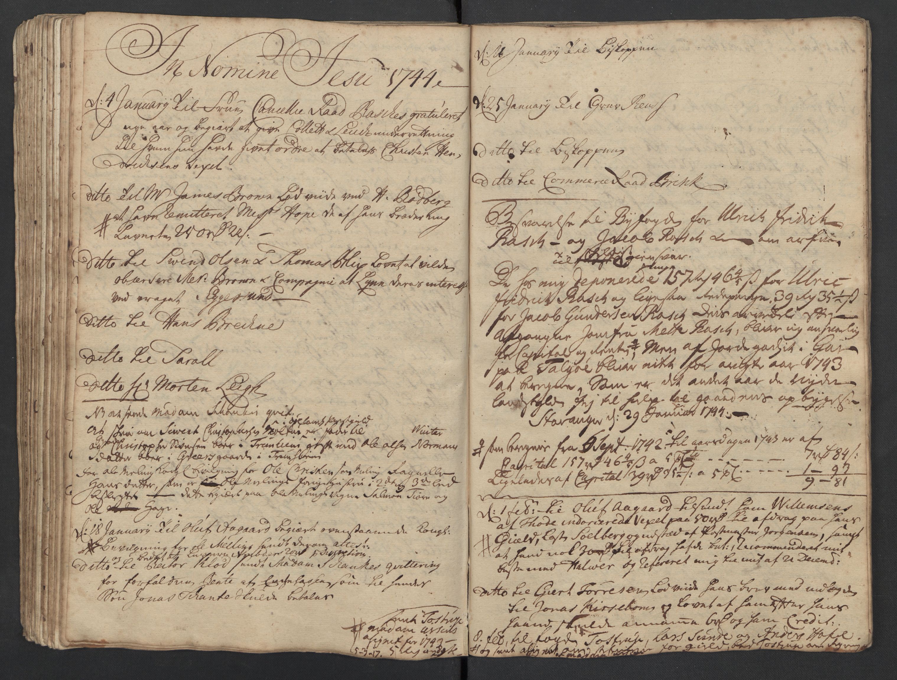 Pa 0119 - Smith, Lauritz Andersen og Lauritz Lauritzen, SAST/A-100231/O/L0001: Kopibøker m.m., 1740-1745, p. 105