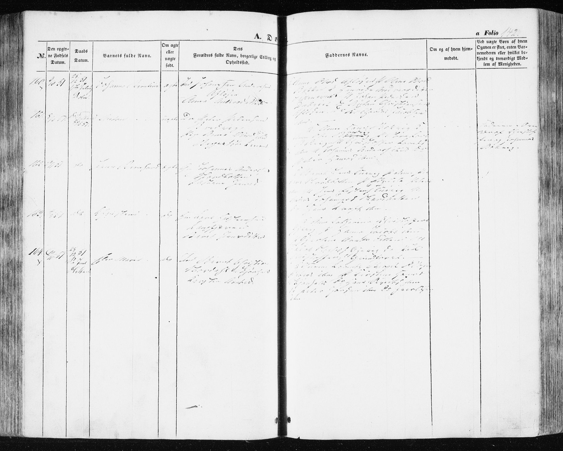 Ministerialprotokoller, klokkerbøker og fødselsregistre - Sør-Trøndelag, SAT/A-1456/634/L0529: Parish register (official) no. 634A05, 1843-1851, p. 142