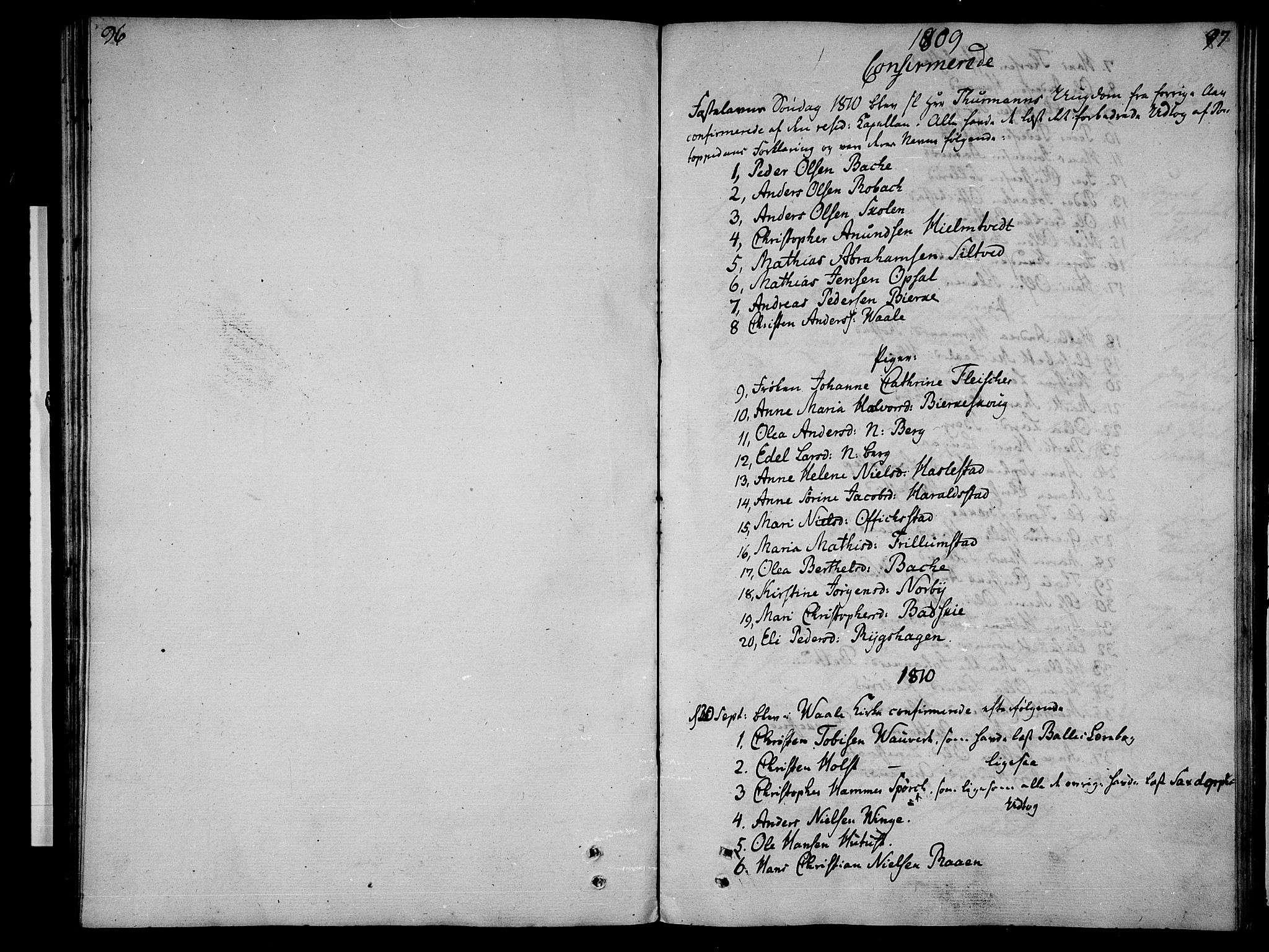 Våle kirkebøker, SAKO/A-334/F/Fa/L0006: Parish register (official) no. I 6, 1808-1814, p. 96-97