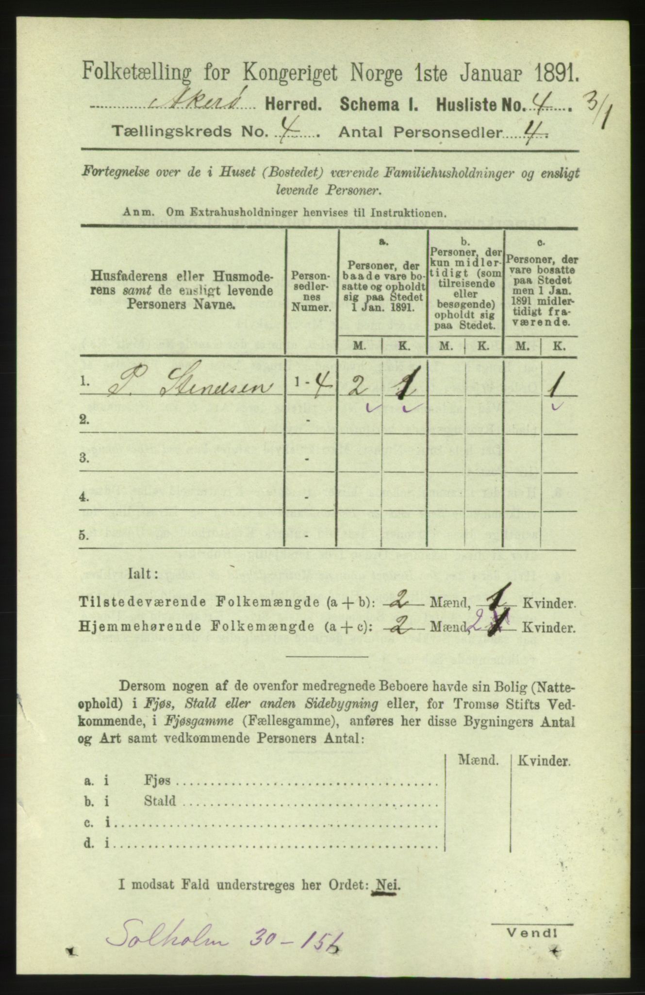 RA, 1891 census for 1545 Aukra, 1891, p. 1589