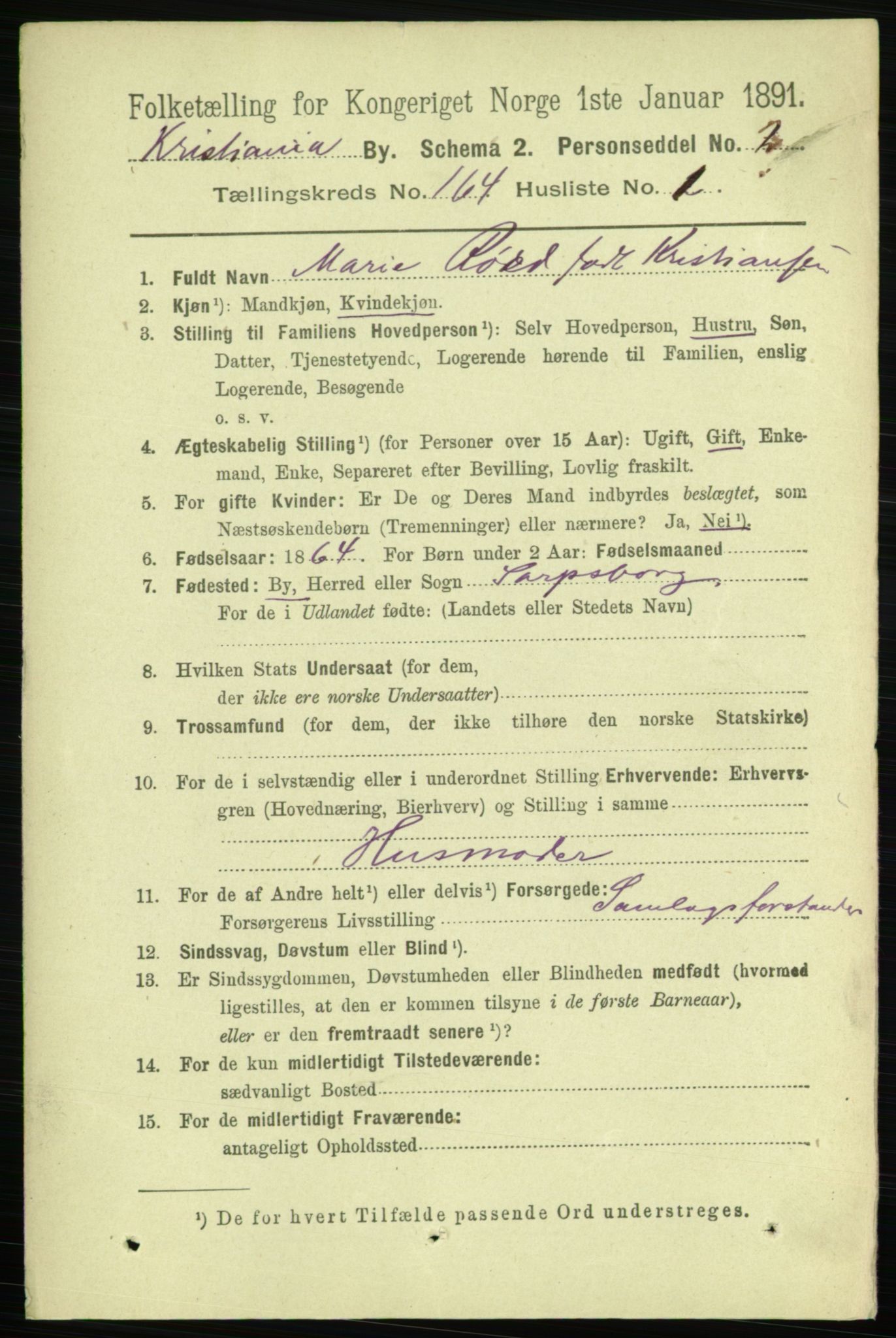 RA, 1891 census for 0301 Kristiania, 1891, p. 94442