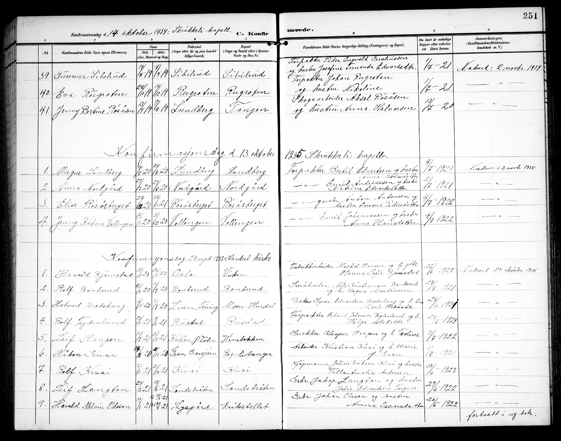 Hurdal prestekontor Kirkebøker, AV/SAO-A-10889/G/Ga/L0001: Parish register (copy) no. I 1, 1902-1934, p. 251