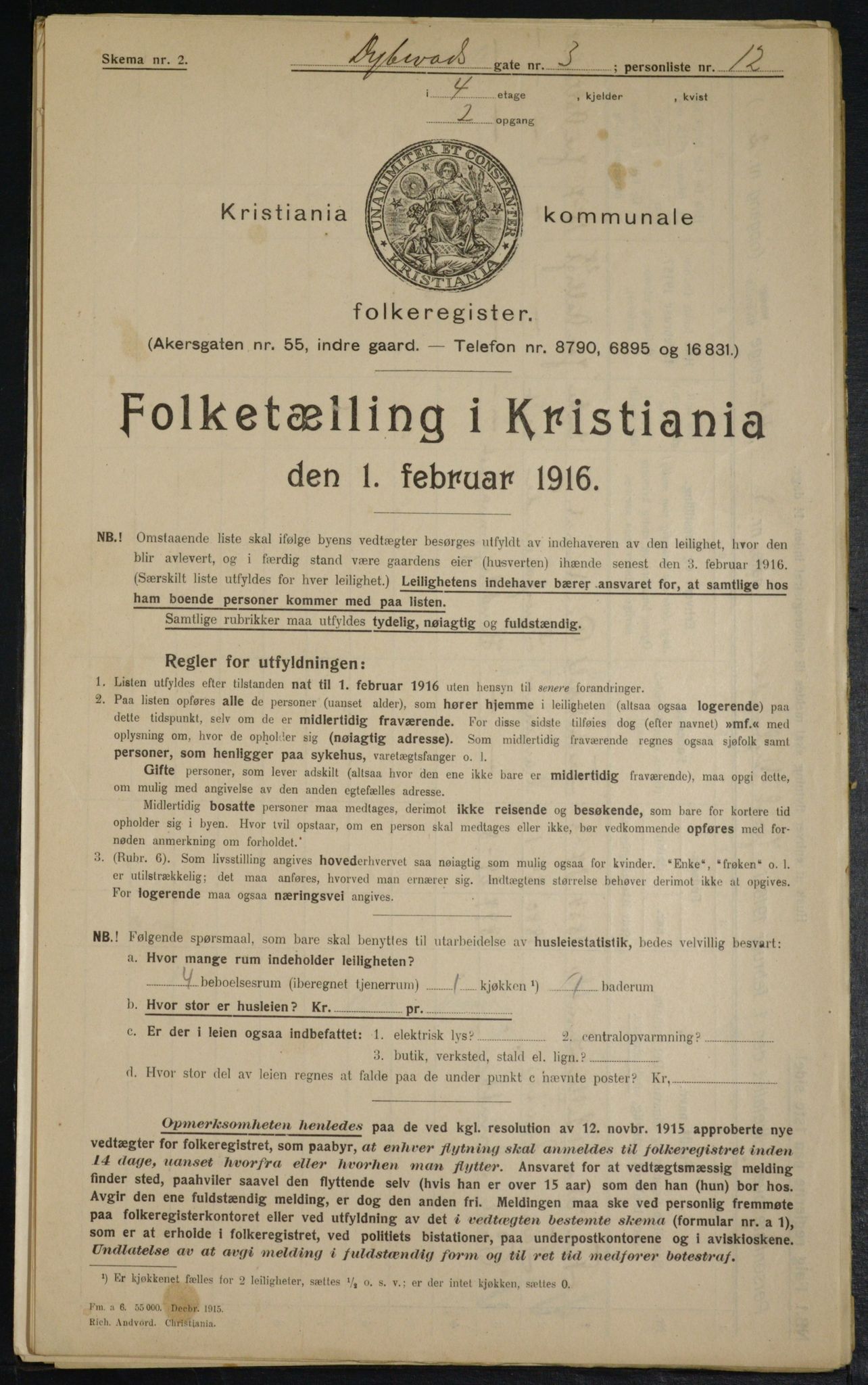 OBA, Municipal Census 1916 for Kristiania, 1916, p. 17552