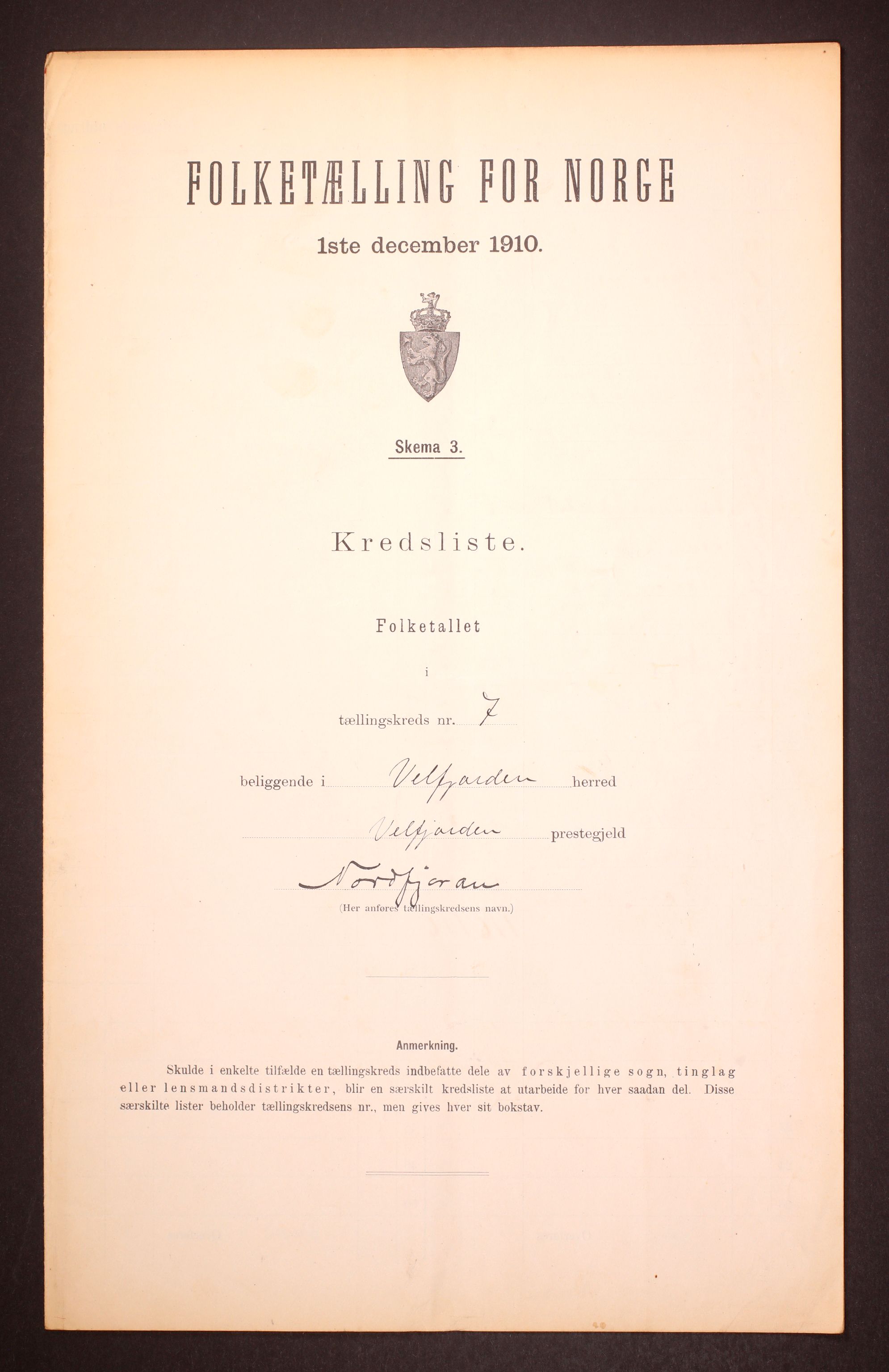 RA, 1910 census for Velfjord, 1910, p. 22