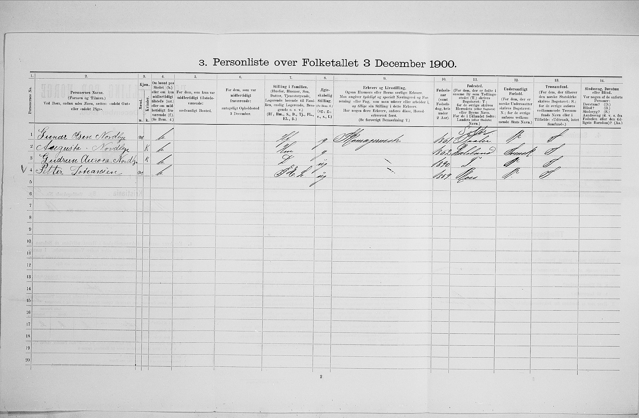 SAO, 1900 census for Kristiania, 1900, p. 47558