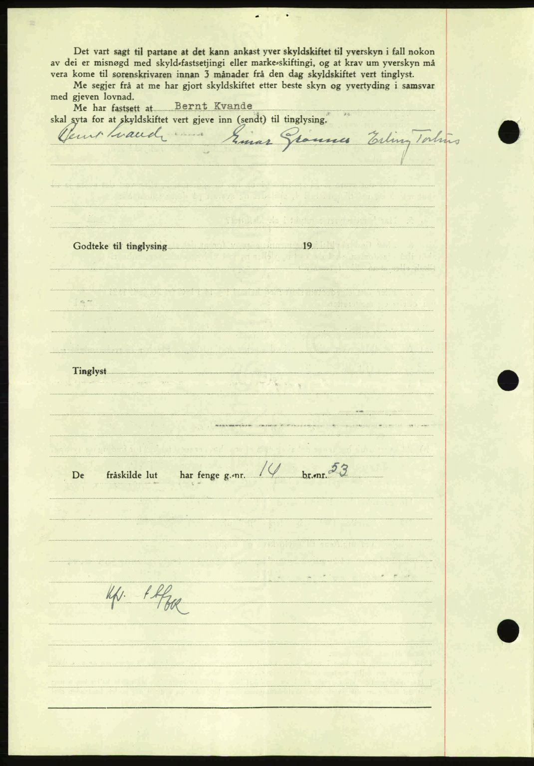 Nordmøre sorenskriveri, AV/SAT-A-4132/1/2/2Ca: Mortgage book no. A100a, 1945-1945, Diary no: : 1691/1945