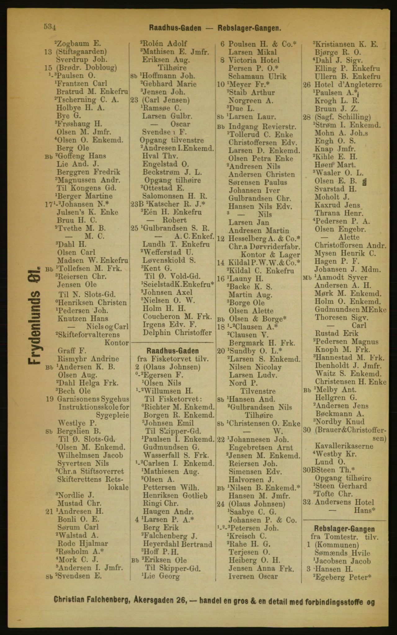 Kristiania/Oslo adressebok, PUBL/-, 1889, p. 534