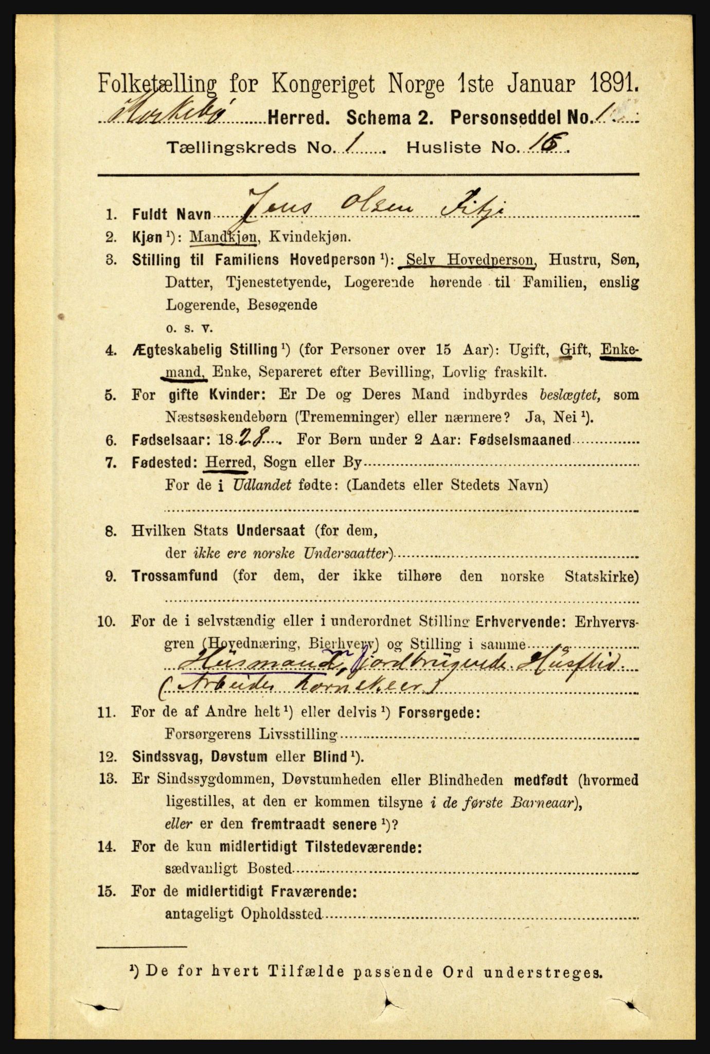 RA, 1891 census for 1416 Kyrkjebø, 1891, p. 159