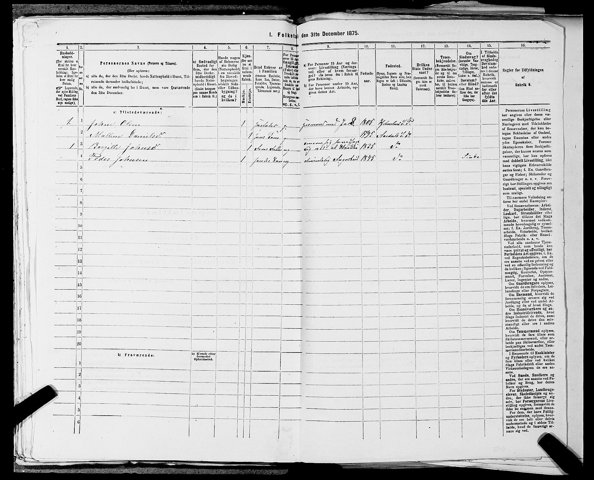 SAST, 1875 census for 1133P Hjelmeland, 1875, p. 1379