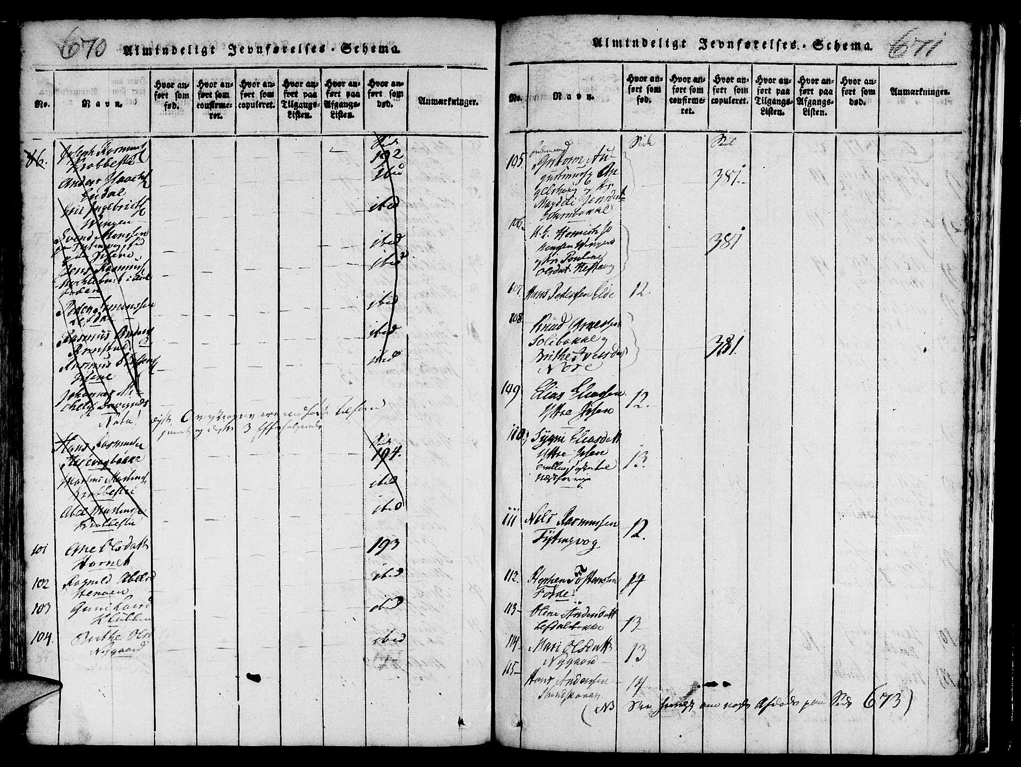 Davik sokneprestembete, AV/SAB-A-79701/H/Haa/Haaa/L0003: Parish register (official) no. A 3, 1816-1830, p. 670-671