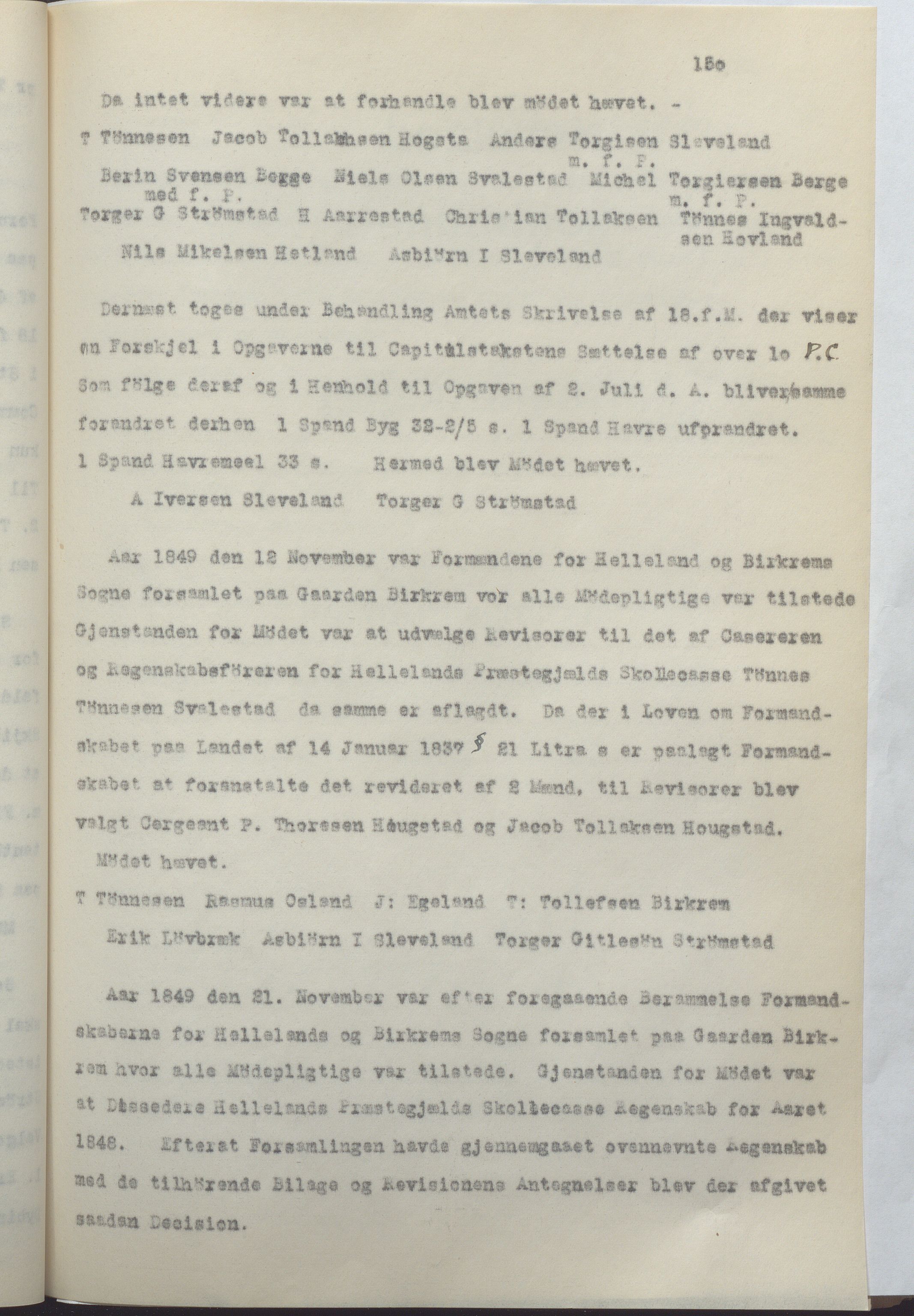 Helleland kommune - Formannskapet, IKAR/K-100479/A/Ab/L0001: Avskrift av møtebok, 1837-1866, p. 150