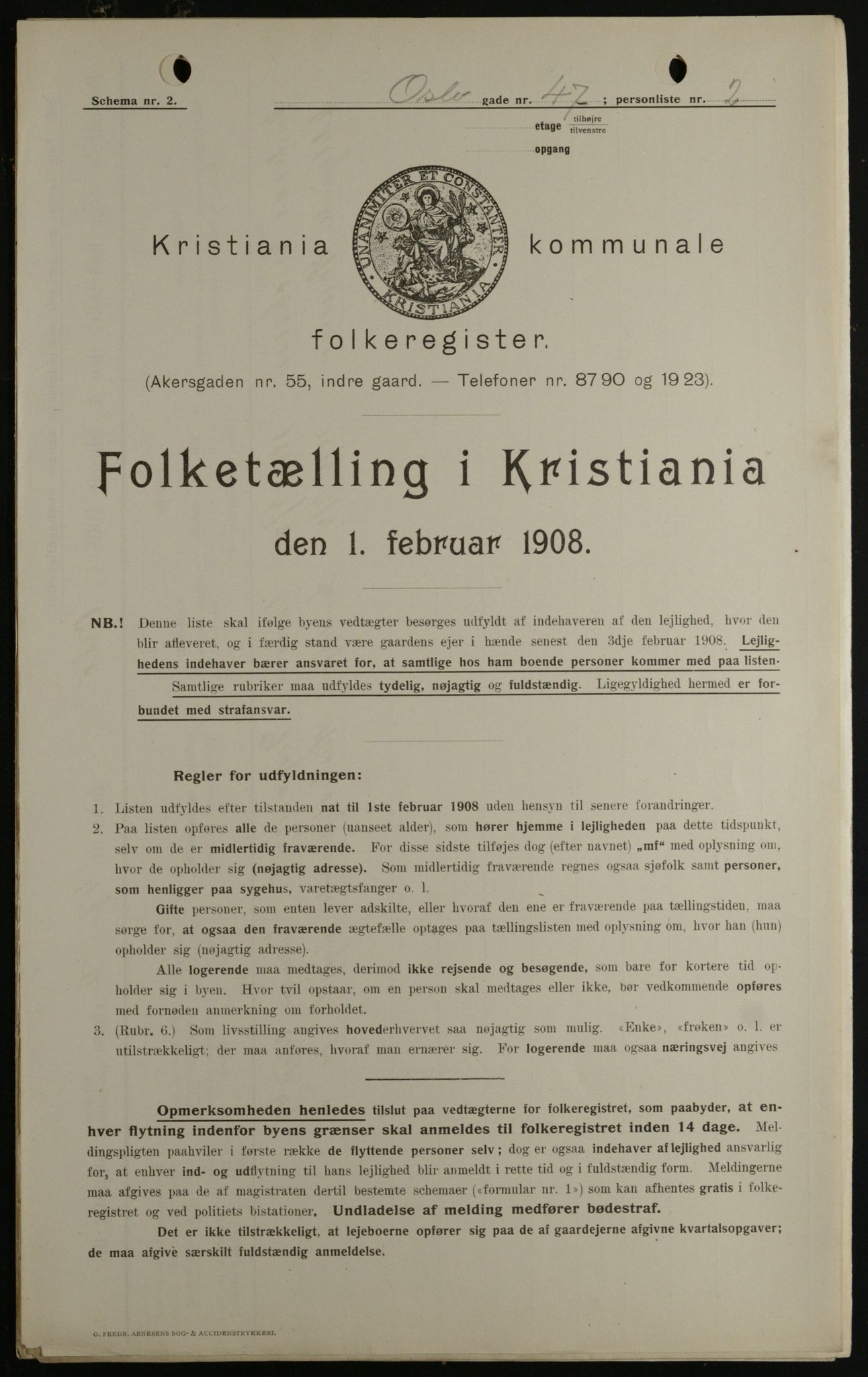 OBA, Municipal Census 1908 for Kristiania, 1908, p. 69318