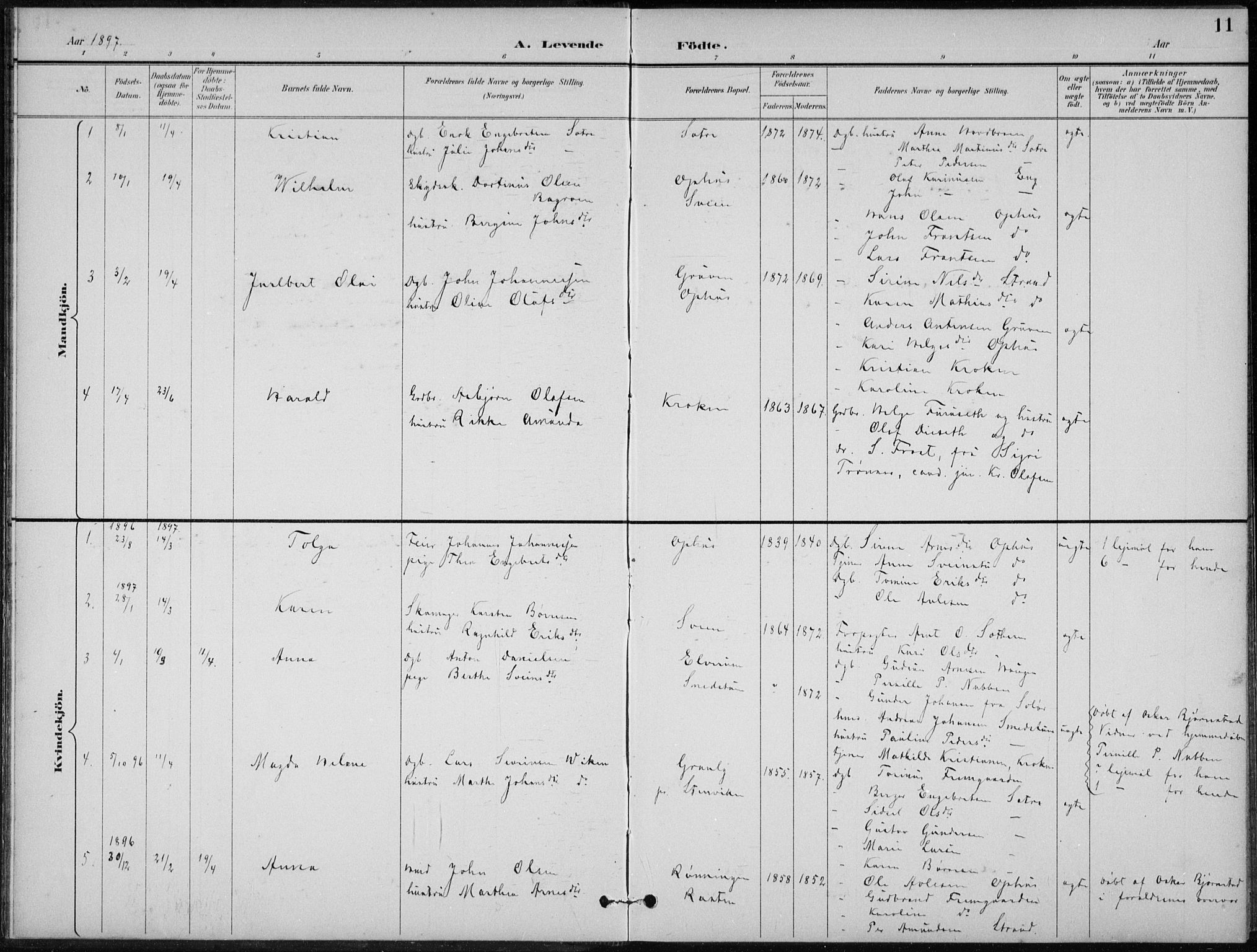 Stor-Elvdal prestekontor, AV/SAH-PREST-052/H/Ha/Hab/L0004: Parish register (copy) no. 4, 1895-1938, p. 11