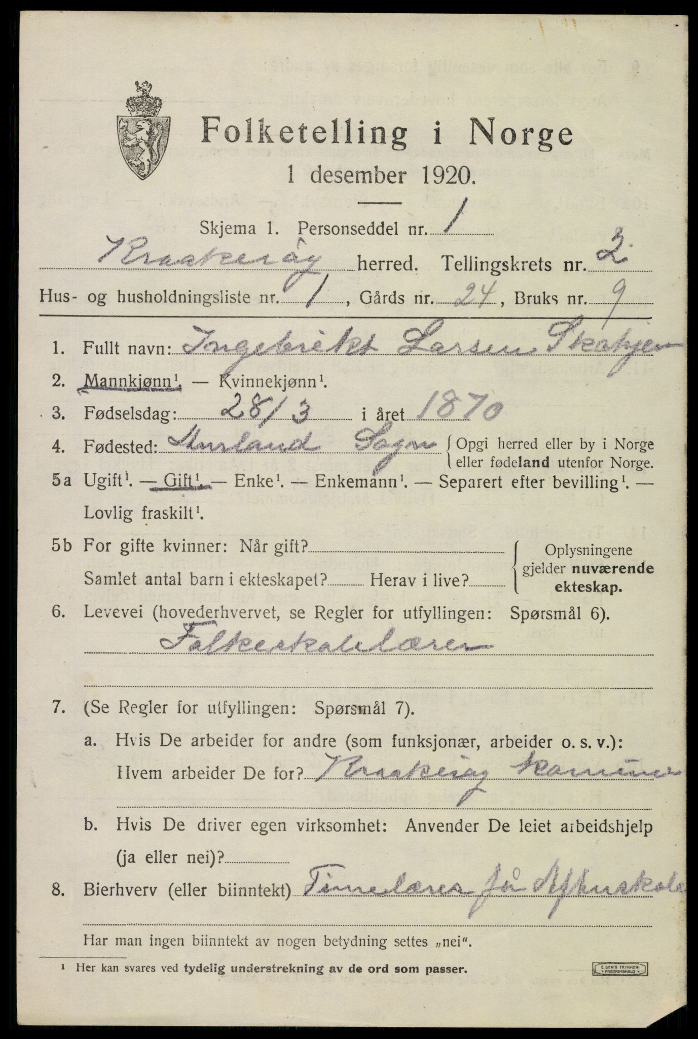 SAO, 1920 census for Kråkerøy, 1920, p. 2588