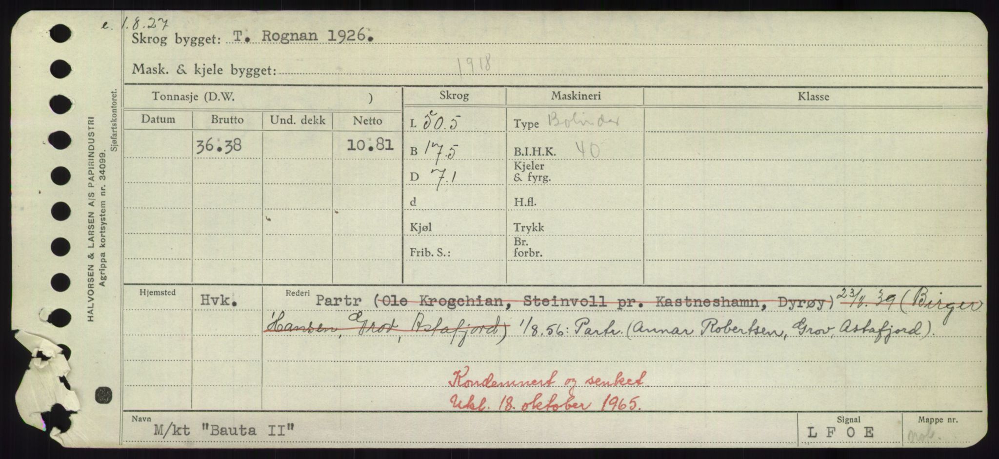 Sjøfartsdirektoratet med forløpere, Skipsmålingen, RA/S-1627/H/Hd/L0003: Fartøy, B-Bev, p. 411