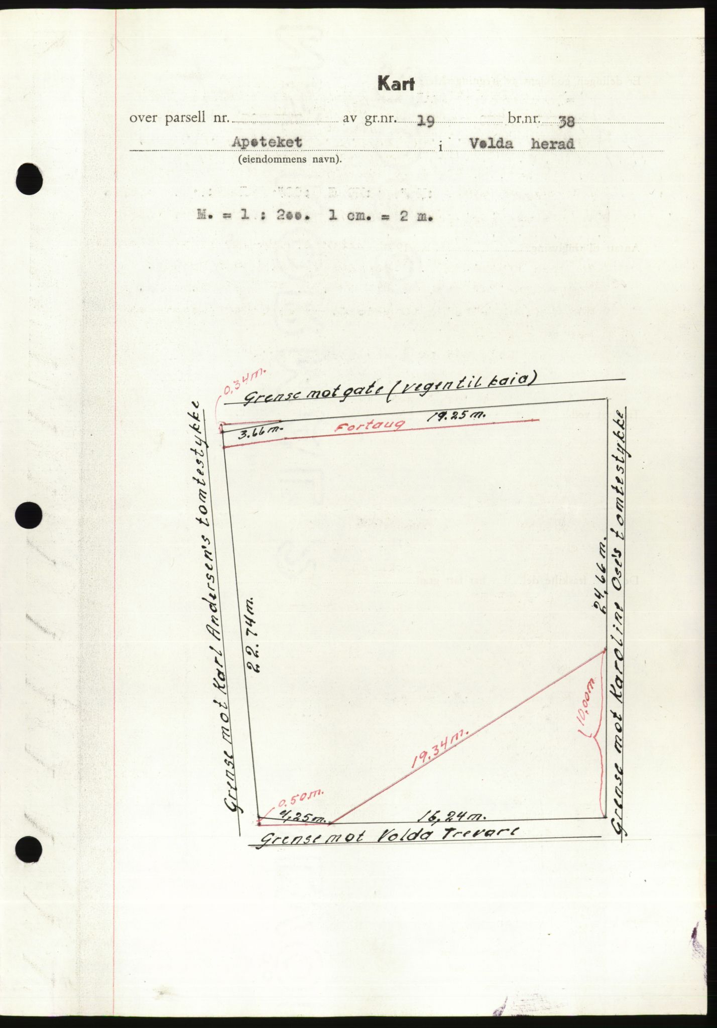 Søre Sunnmøre sorenskriveri, AV/SAT-A-4122/1/2/2C/L0078: Mortgage book no. 4A, 1946-1946, Diary no: : 412/1946