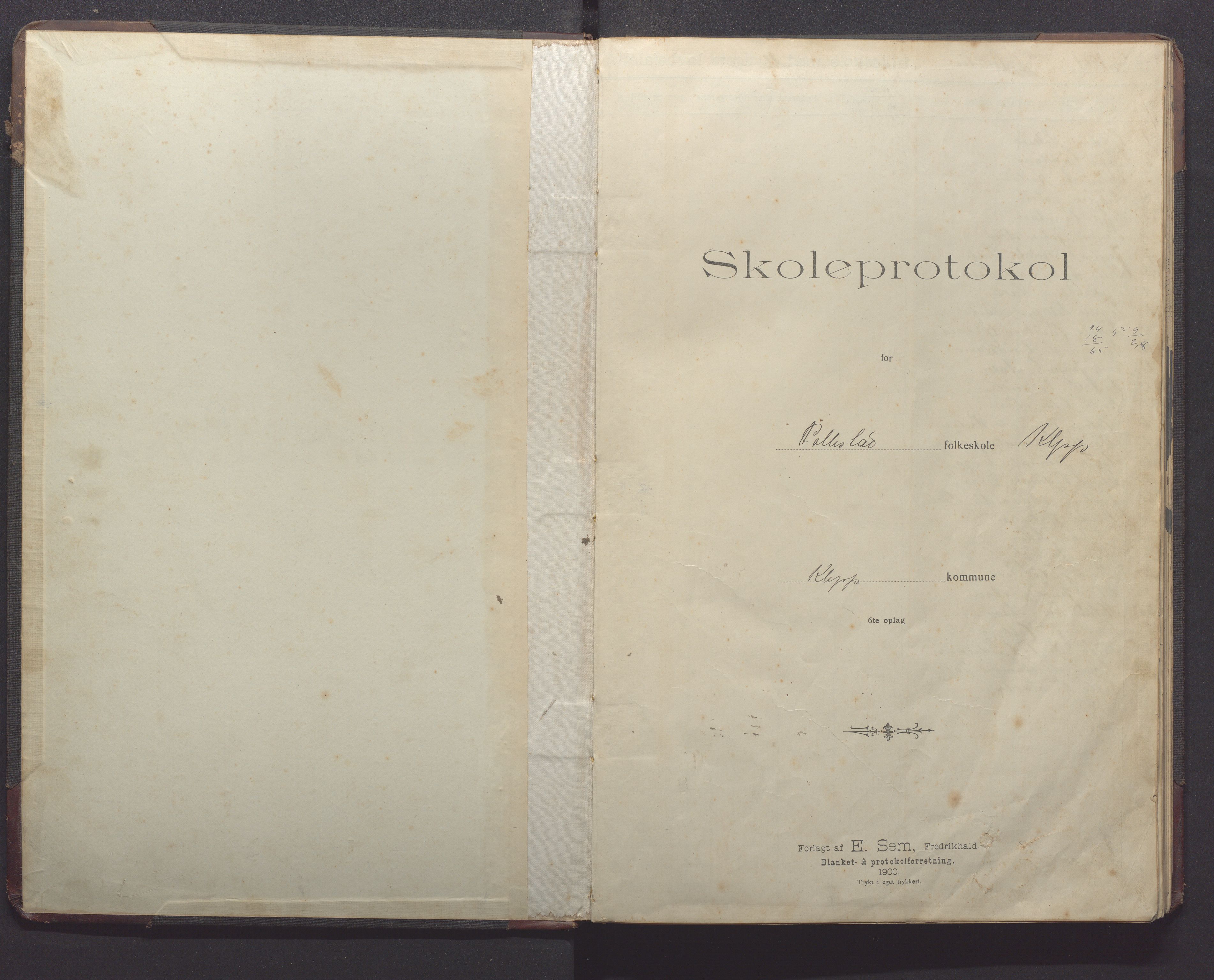 Klepp kommune - Pollestad skule, IKAR/K-100295/H/L0002: Skoleprotokoll, 1901-1916