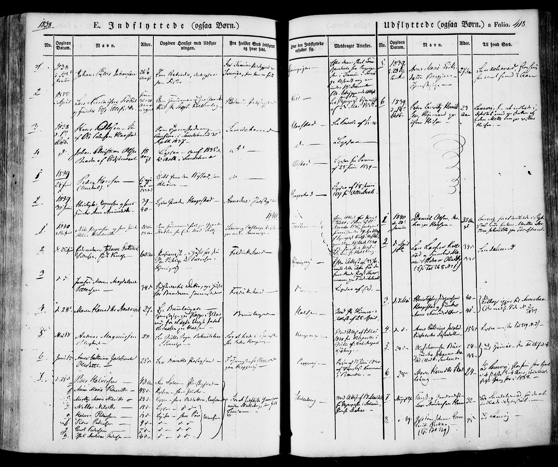 Tjølling kirkebøker, SAKO/A-60/F/Fa/L0006: Parish register (official) no. 6, 1835-1859, p. 418